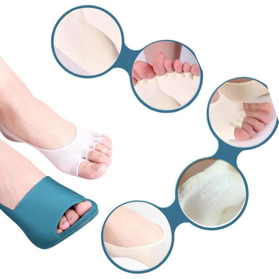 Calcetines Abiertos Antideslizantes Angzhili para Mujeres - 2 Pares