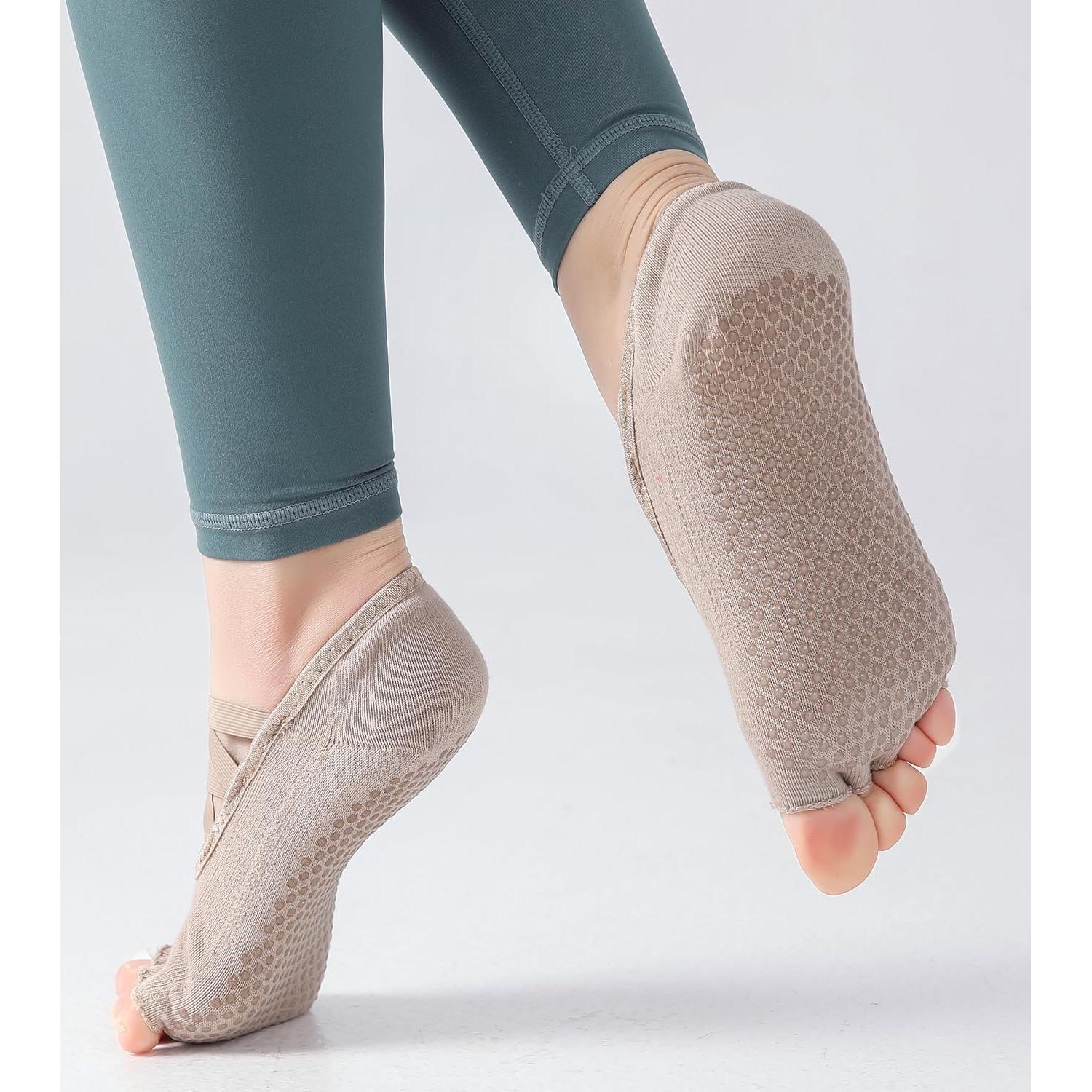 Calcetines de Yoga Antideslizantes Spencial - 2 Pares Caqui
