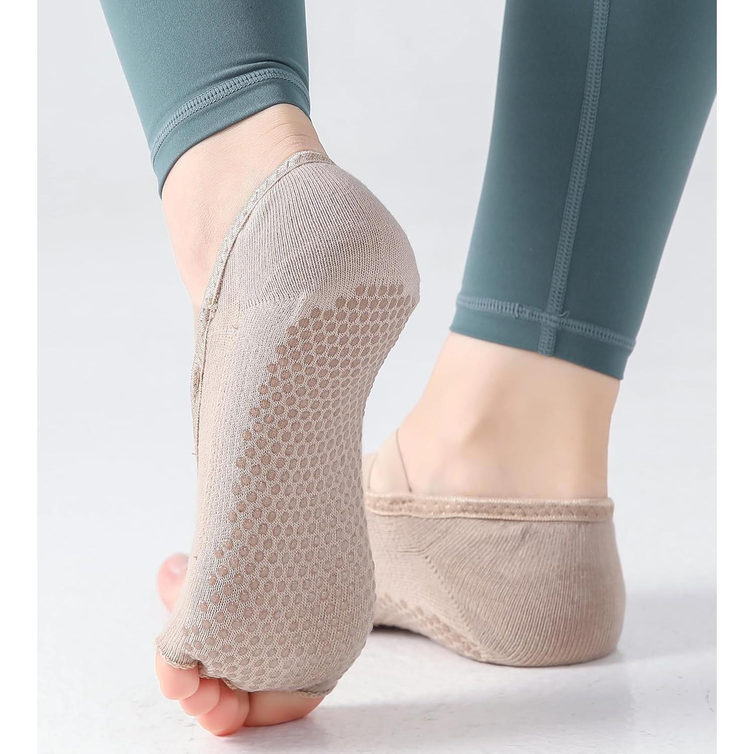 Calcetines de Yoga Antideslizantes Spencial - 2 Pares Caqui