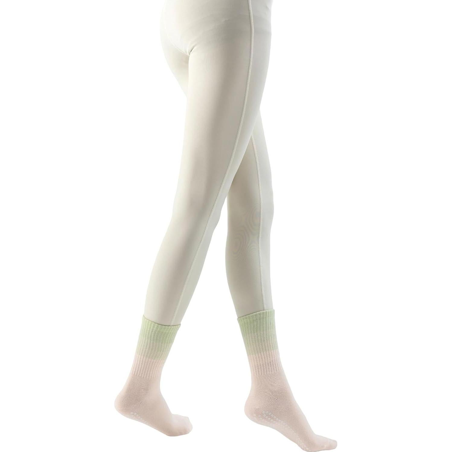 Calcetines antideslizantes para pilates mujer - Talla única - Amarillo/Naranja