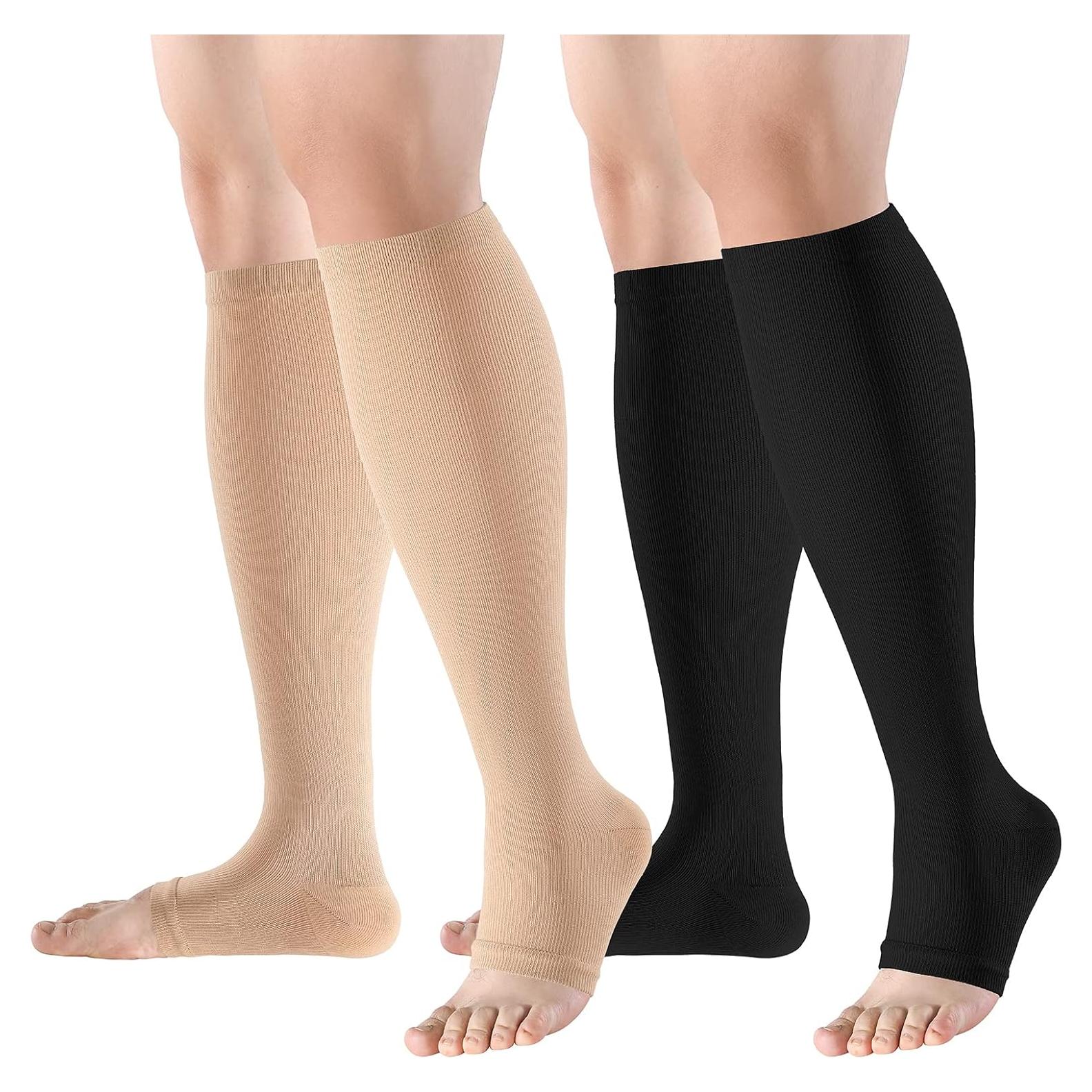 Calcetines de Compresión Bropite Punta Abierta 15-20 mmHg 2 Pares