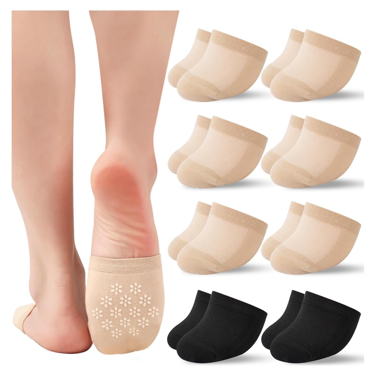 Calcetines de Dedos Murmorers para Mujeres 6 Pares Beige y Negros