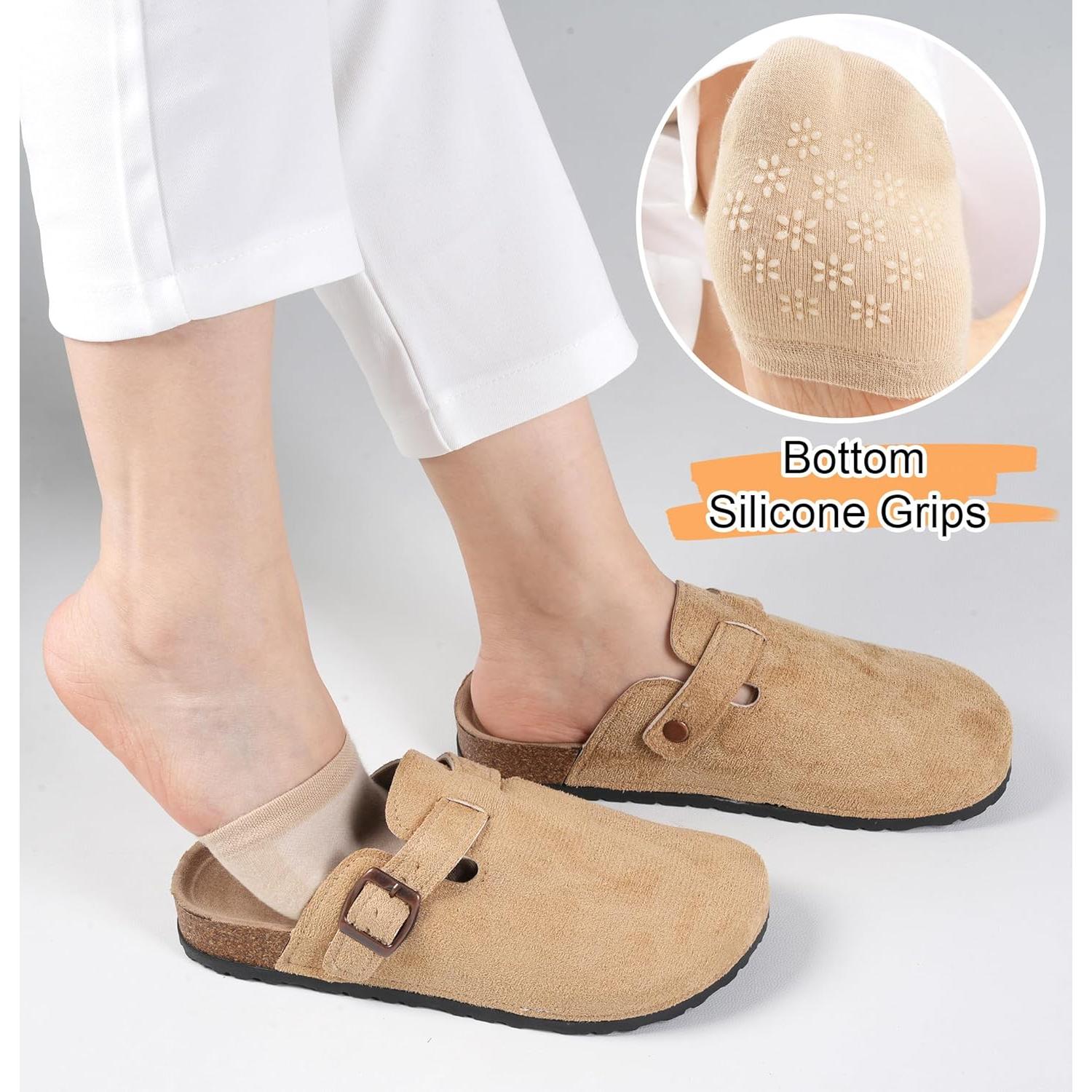 Calcetines de Dedos Murmorers para Mujeres 6 Pares Beige y Negros