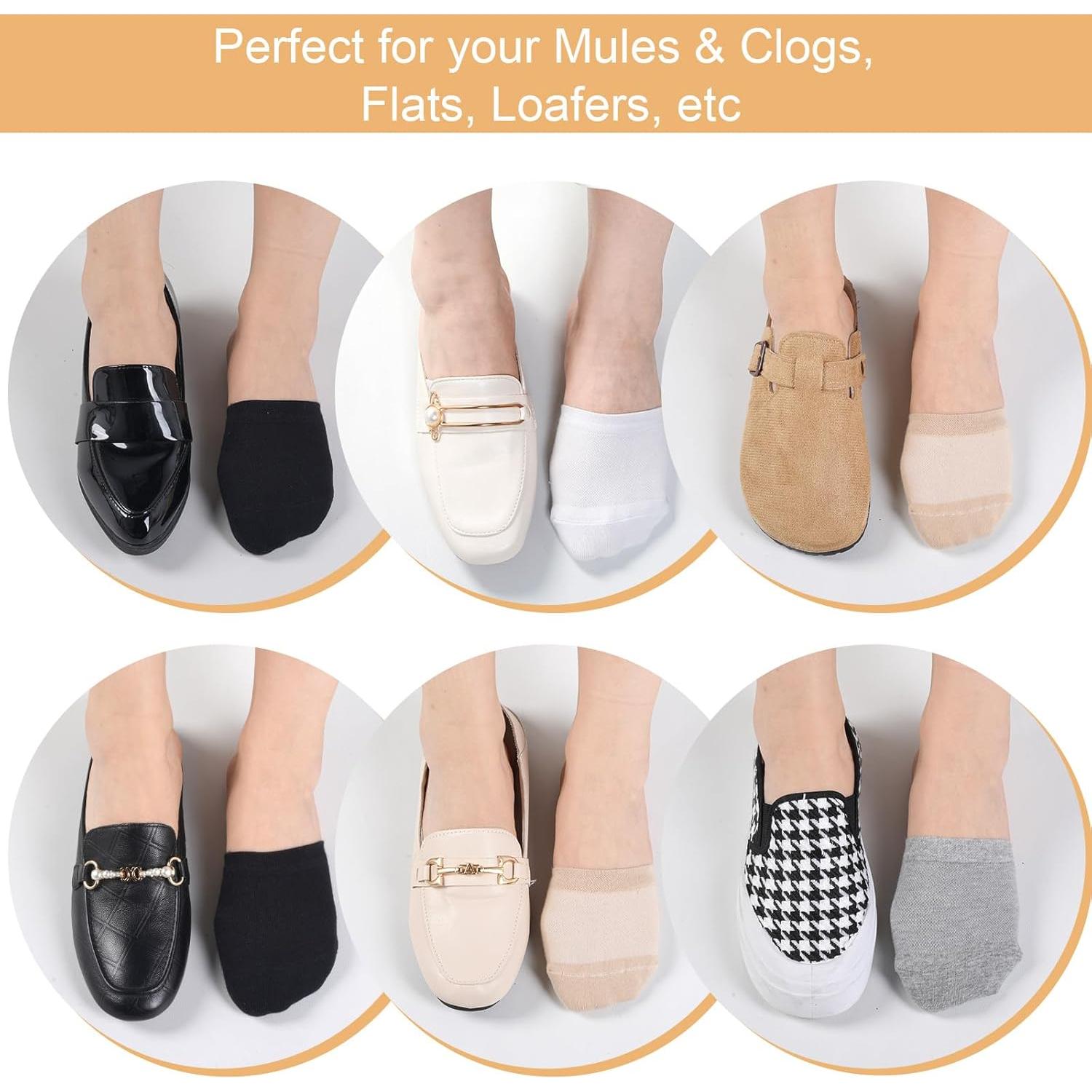 Calcetines de Dedos Murmorers para Mujeres 6 Pares Beige y Negros