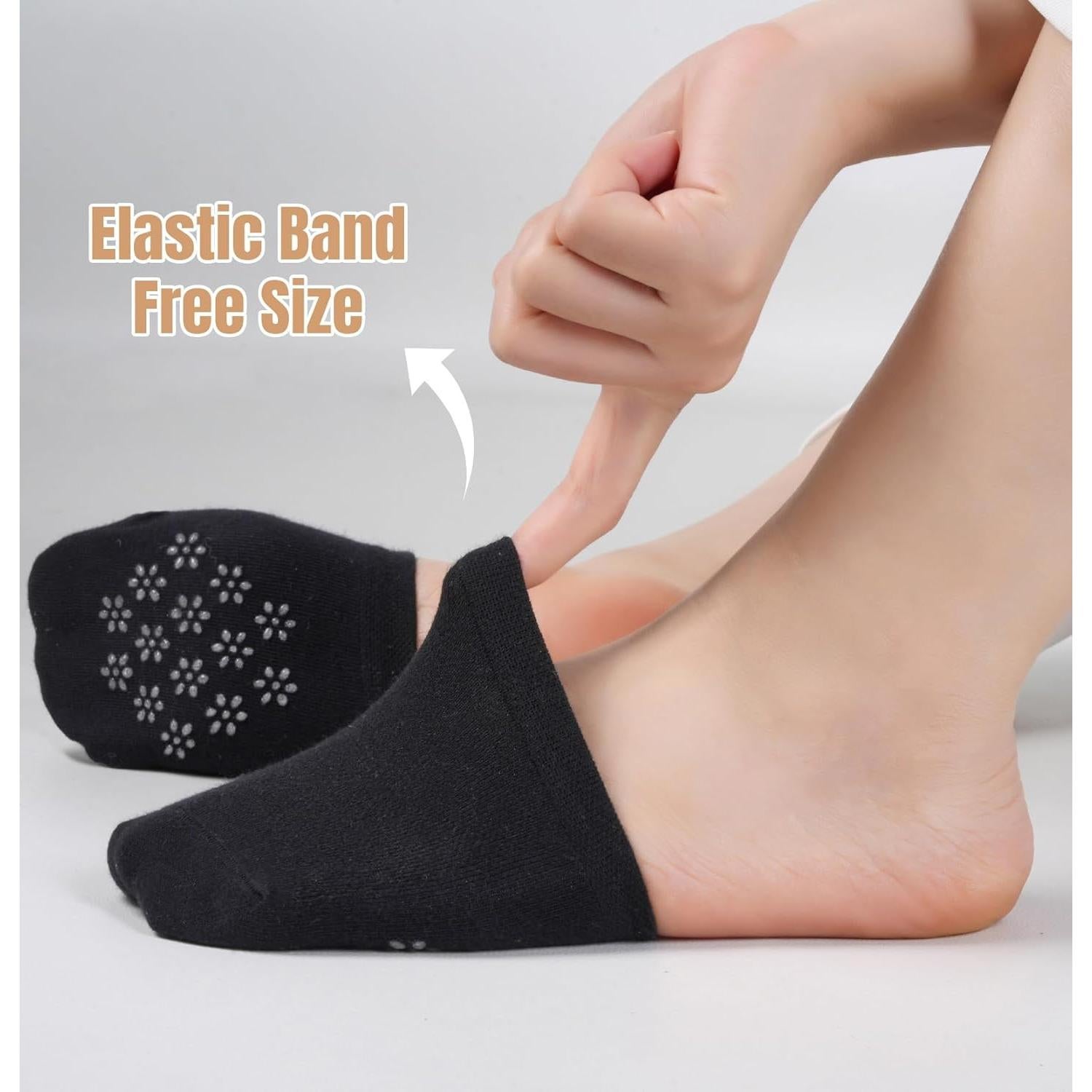 Calcetines de Dedos Murmorers para Mujeres 6 Pares Beige y Negros