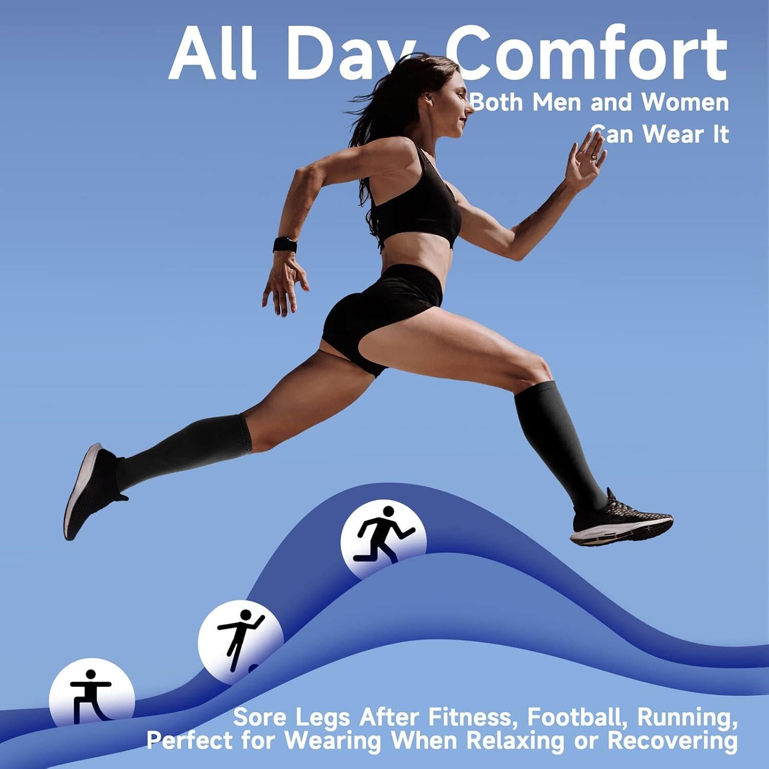 Calcetines de Compresión con Cremallera Bropite 15-20 mmHg - 2 Pares