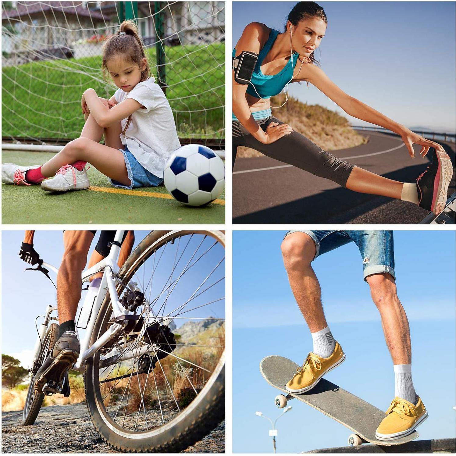 Geyoga 7 Pares Mangas de Compresión para Tobillo Alivio Dolor