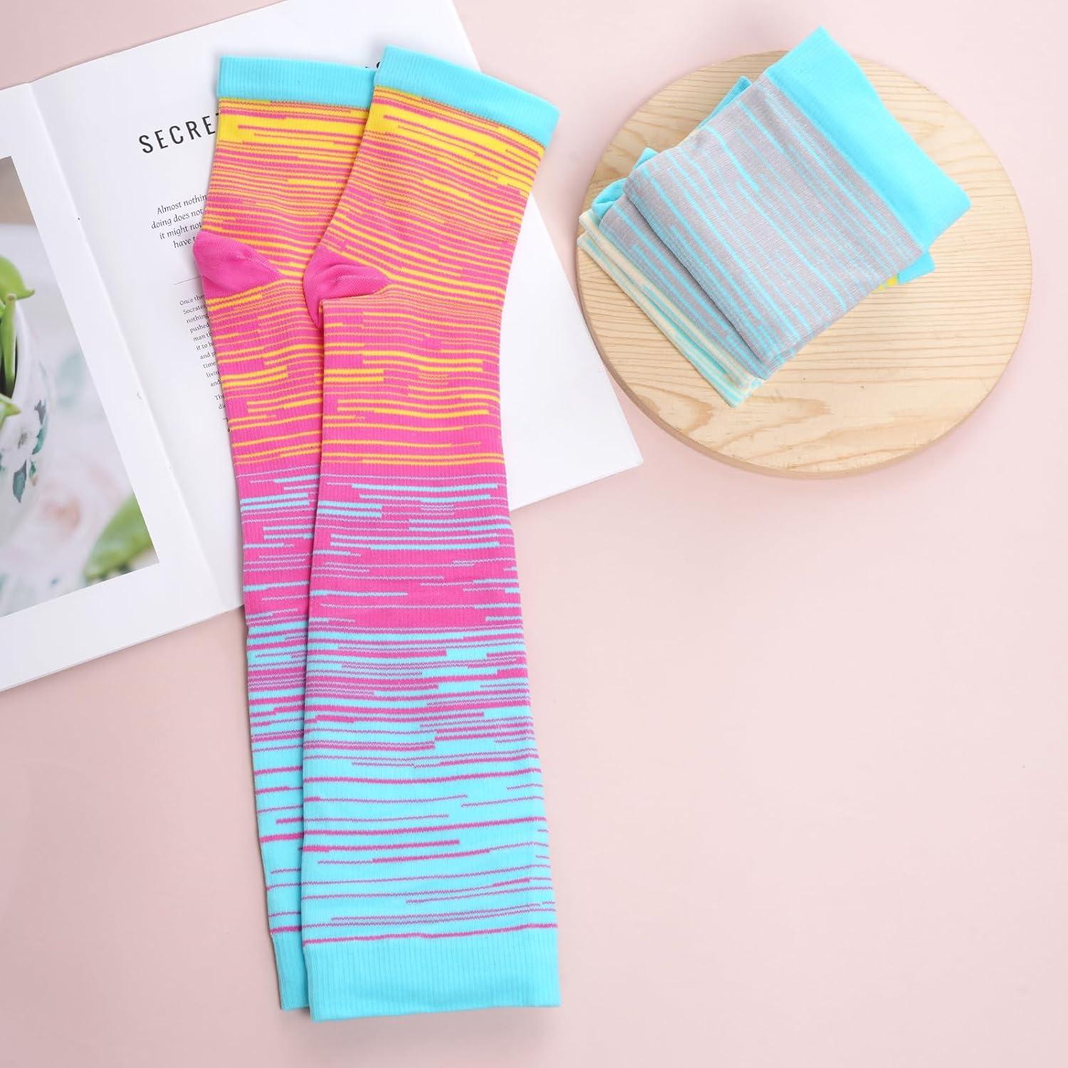 HOVEOX 3 Pares Calcetines Compresión Punta Abierta Unisex