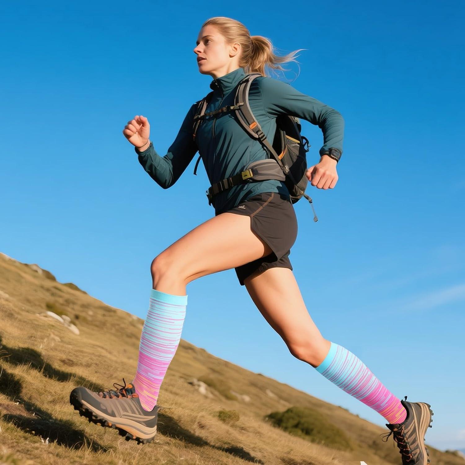 HOVEOX 3 Pares Calcetines Compresión Punta Abierta Unisex