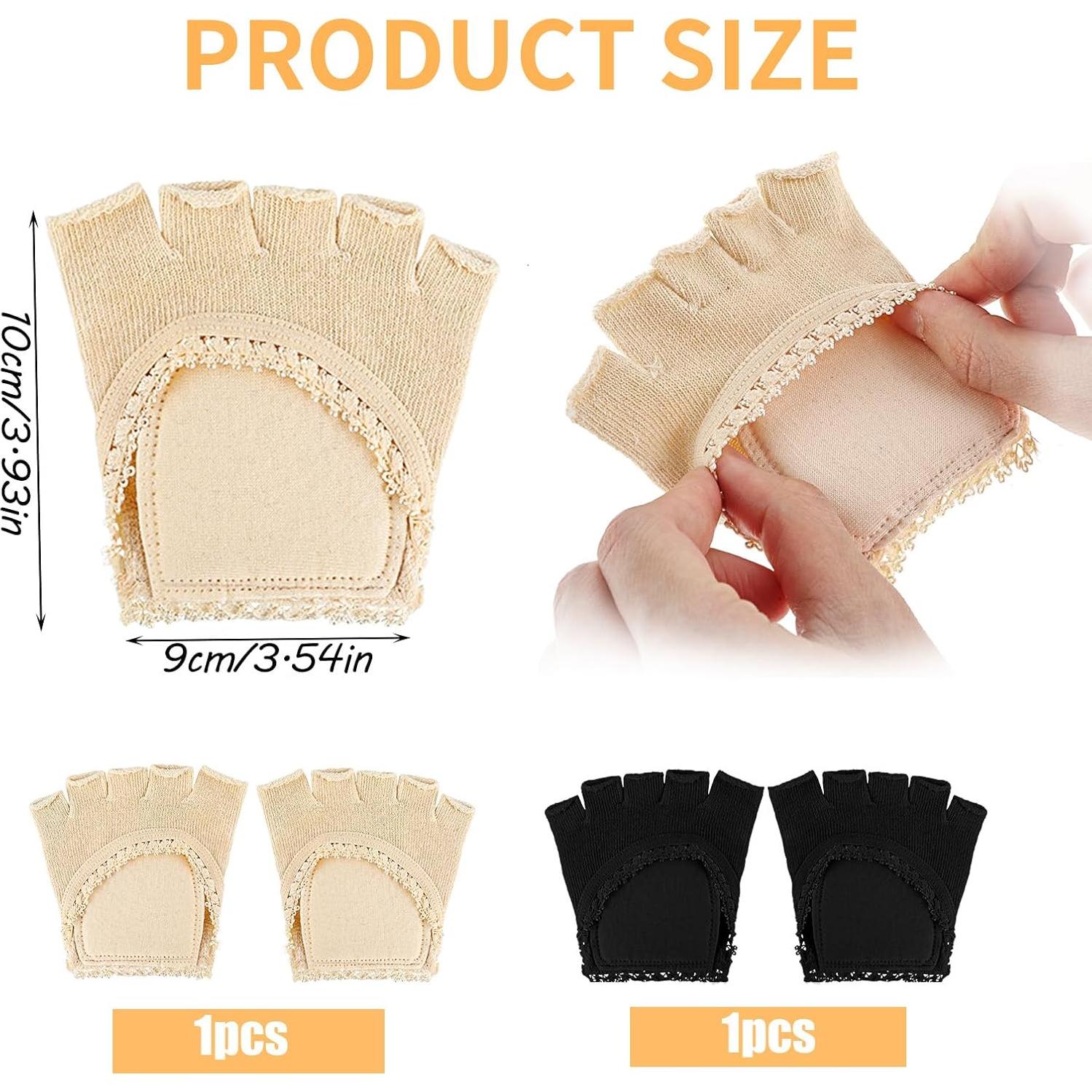 Medias Cortas Abiertas para Mujeres - 2 Pares Antideslizantes