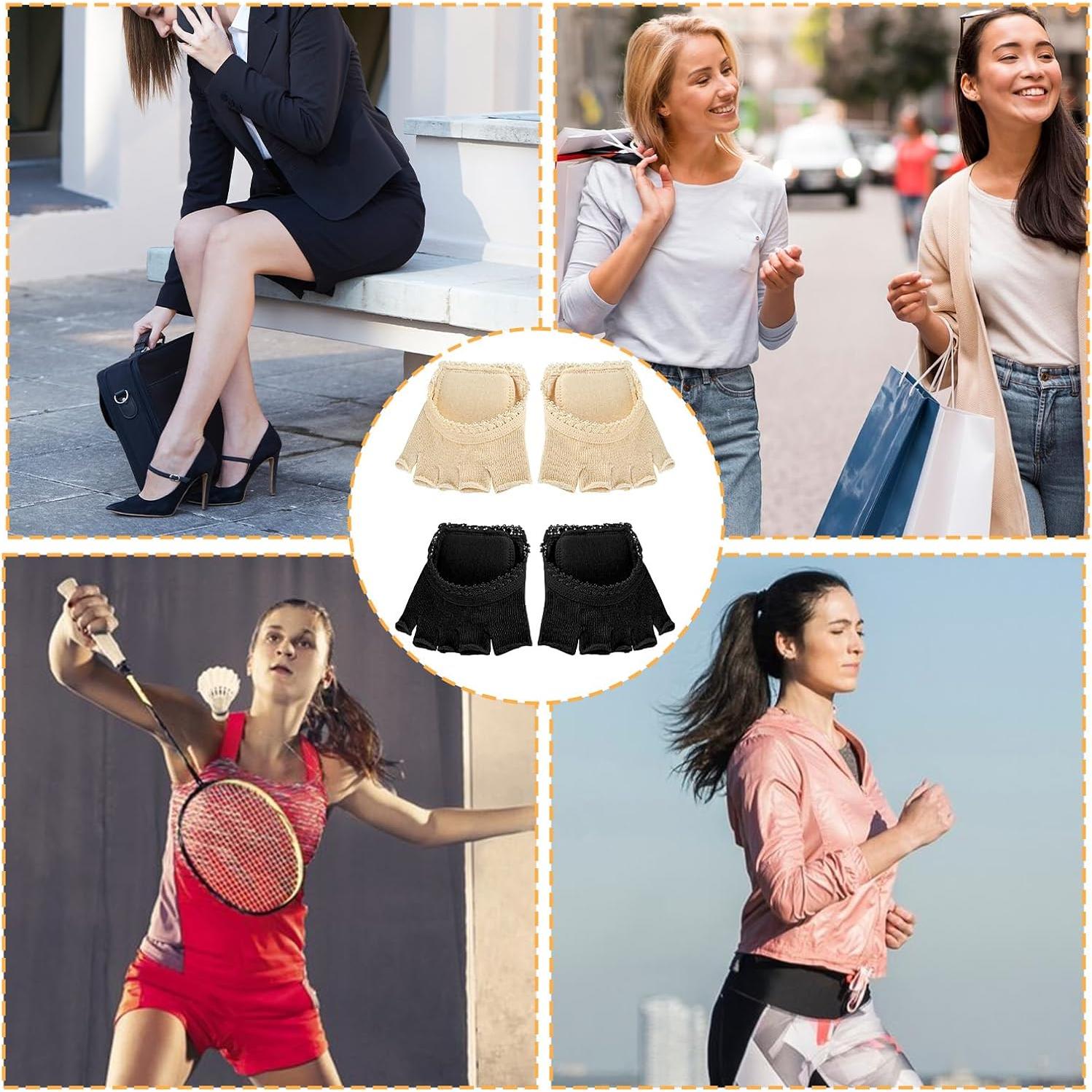 Medias Cortas Abiertas para Mujeres - 2 Pares Antideslizantes