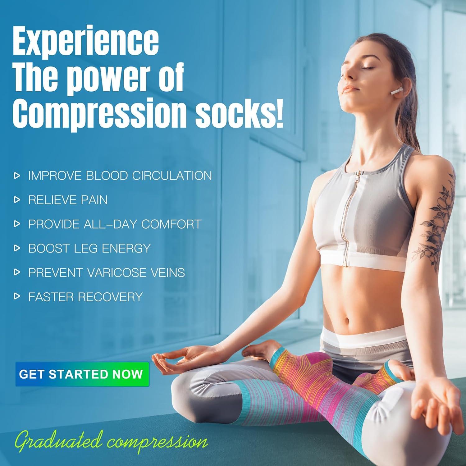 Calcetines de Compresión Punta Abierta Unisex 20-30 mmHg - 3 Pares