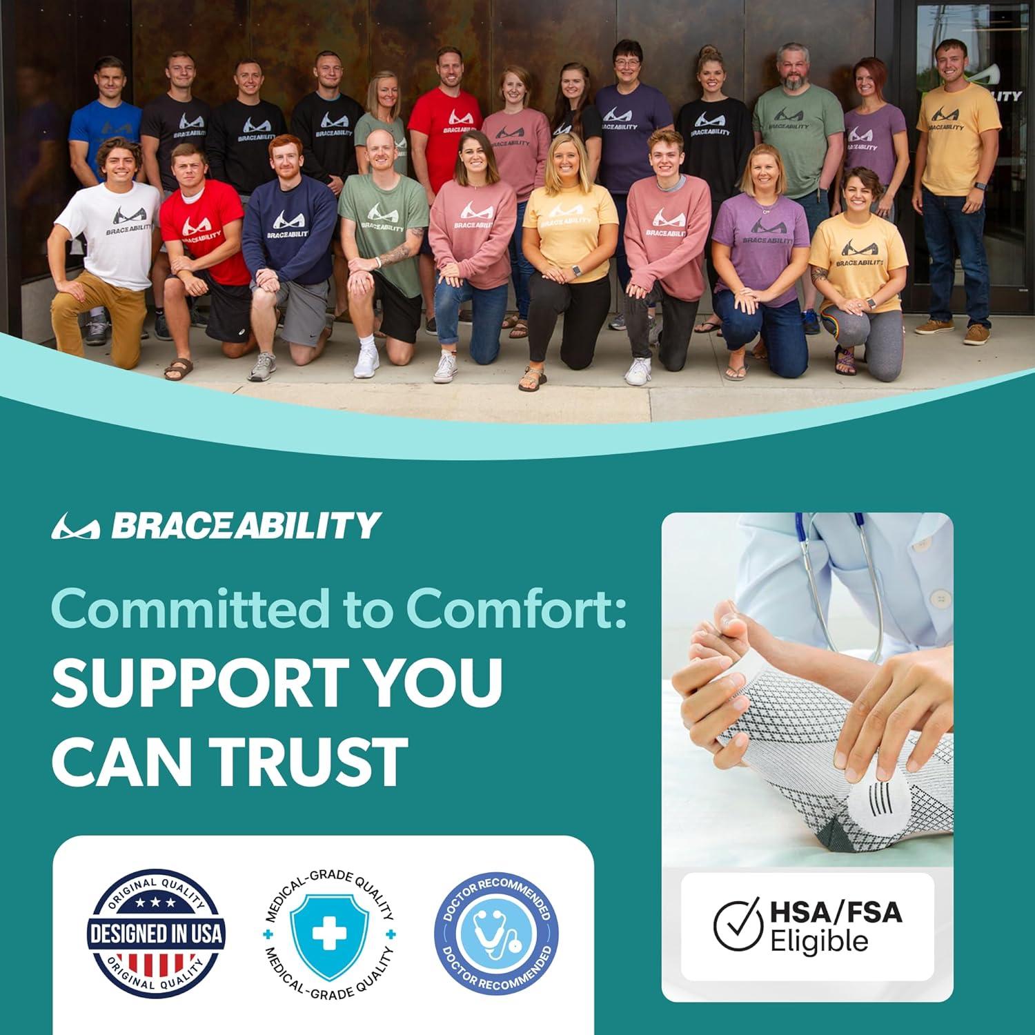 Calcetines de Compresión BraceAbility 20-30 mmHg Punta Abierta Negro L