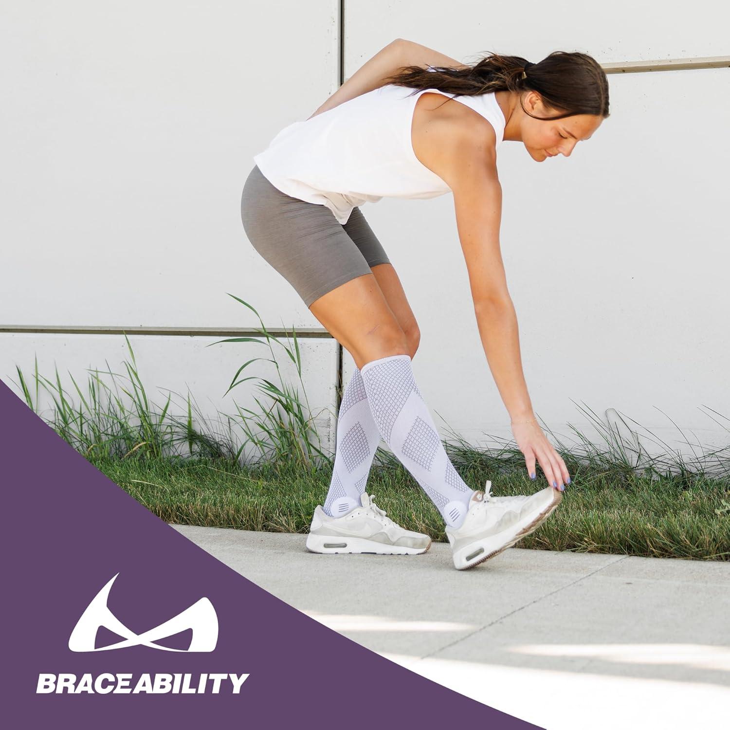 Calcetines de Compresión BraceAbility 20-30 mmHg Punta Abierta Negro L