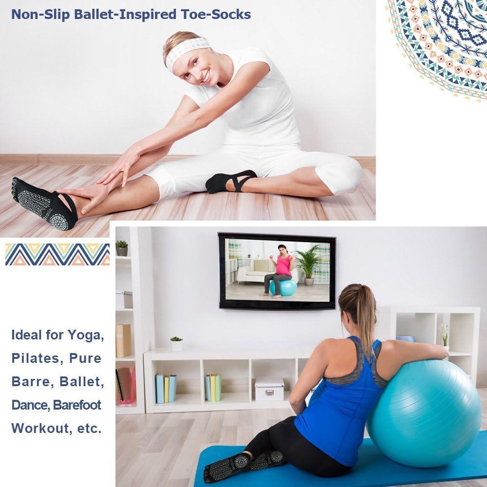 Calcetines de Yoga Antideslizantes Ozaiic para Mujeres - 2 Pares