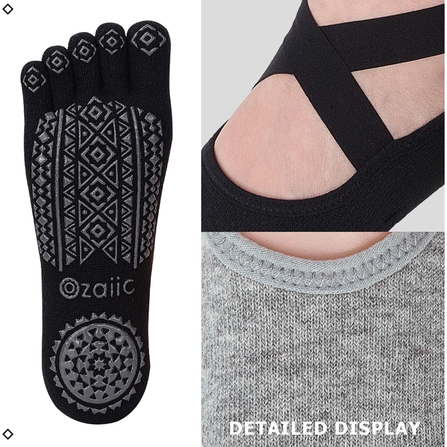 Calcetines de Yoga Antideslizantes Ozaiic para Mujeres - 2 Pares