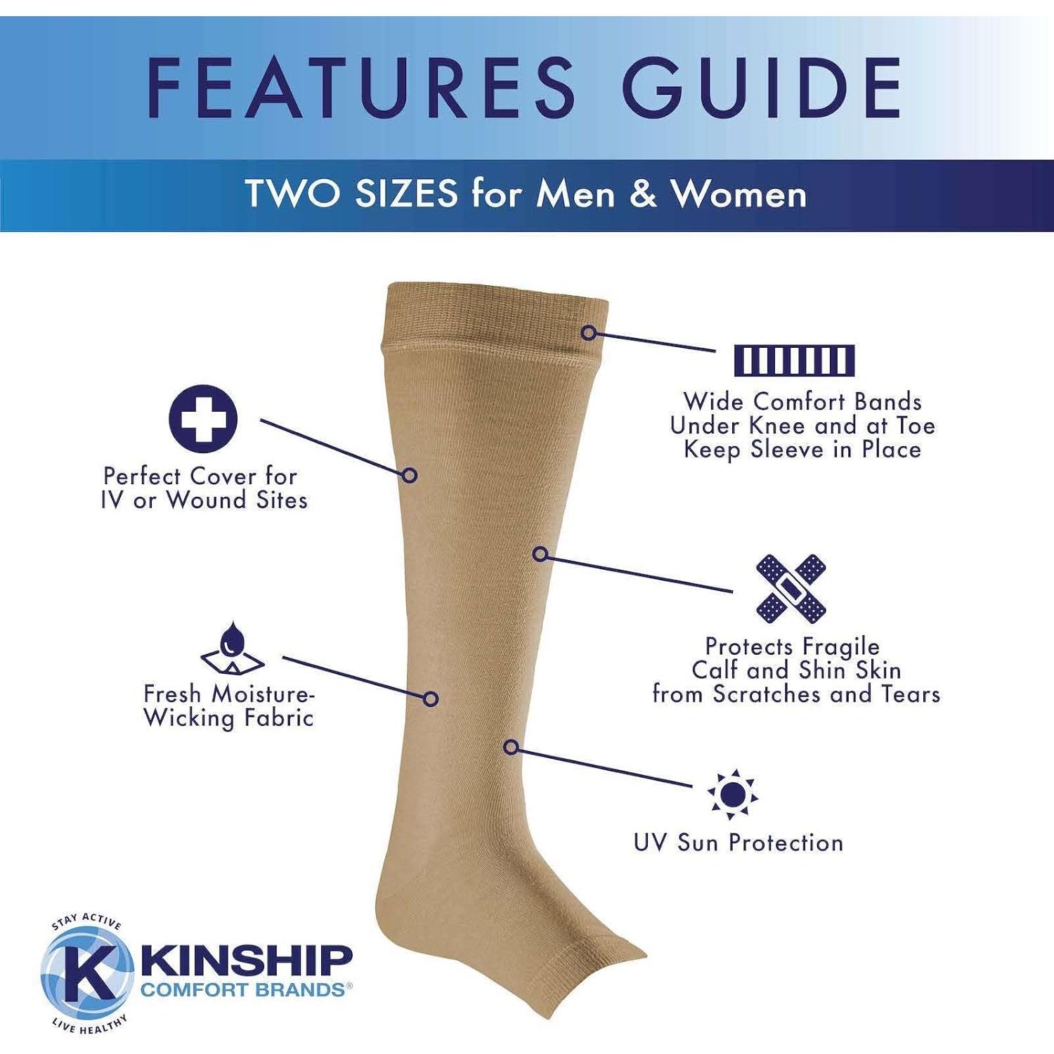 Mangas Protectores Kinship Comfort para Piernas - Beige - 1 Par