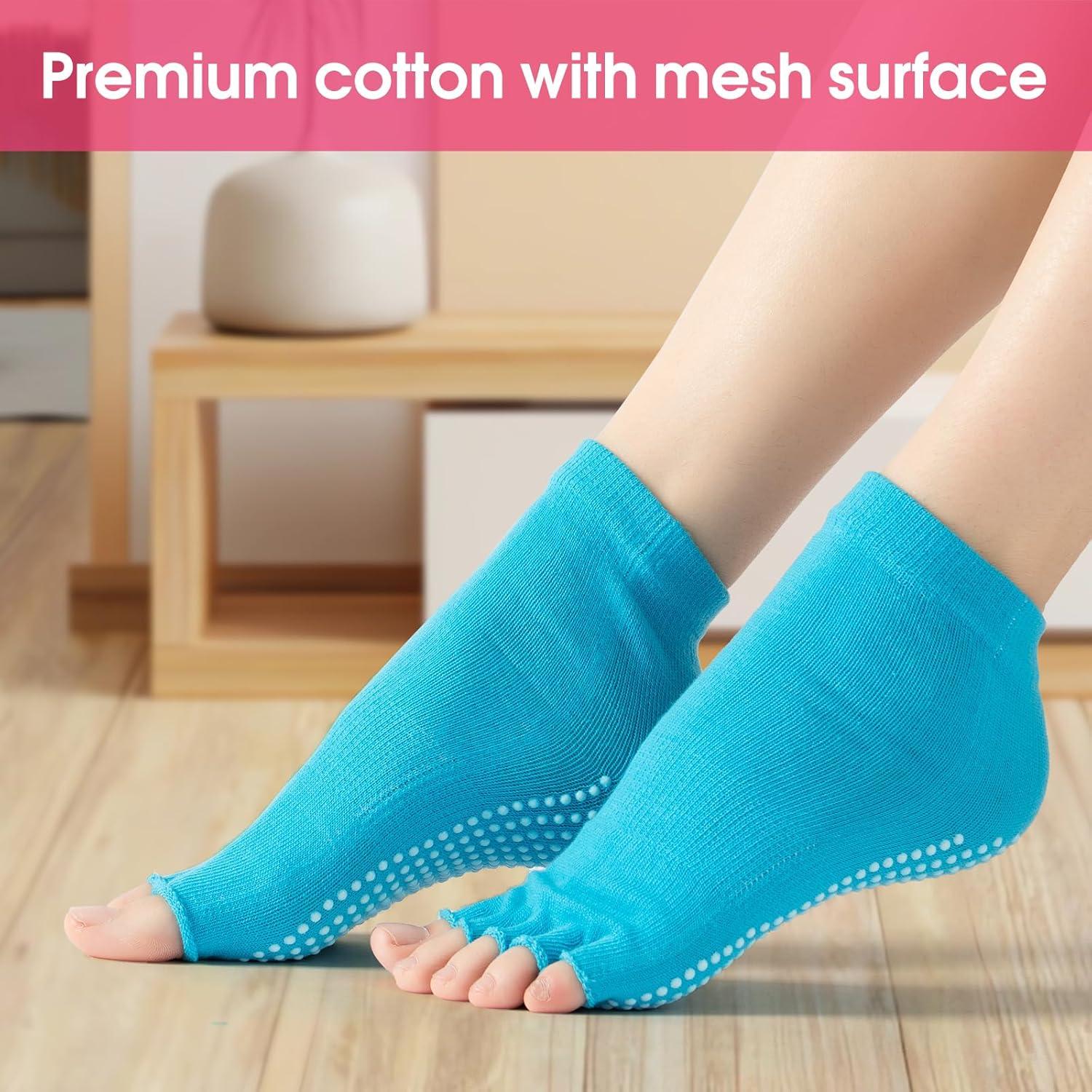 Calcetines de Yoga Antideslizantes Jeuhut 12 Pares Mujeres