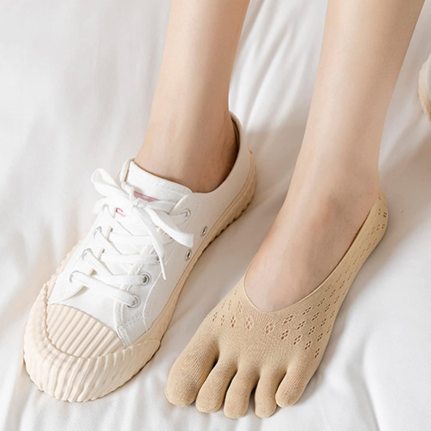 Calcetines de Dedos Invisibles Verdancy para Mujeres - 3 Pares Antideslizantes