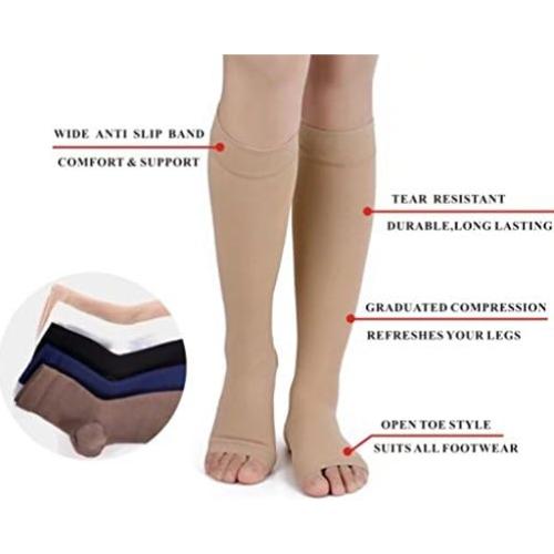 Calcetines de Compresión Sin Punta SKUNDU 15-20 mmHg 6 Pares