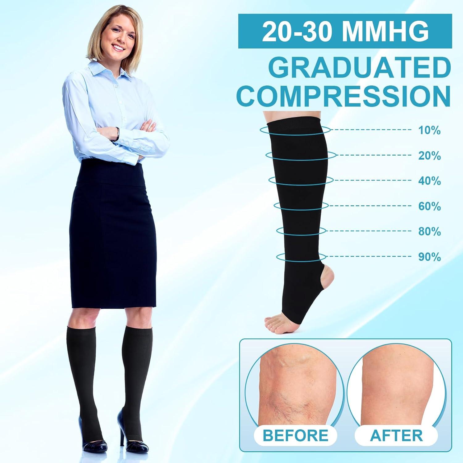 Medias de Compresión Abiertas en Punta y Talón ShinyMatch L/XL