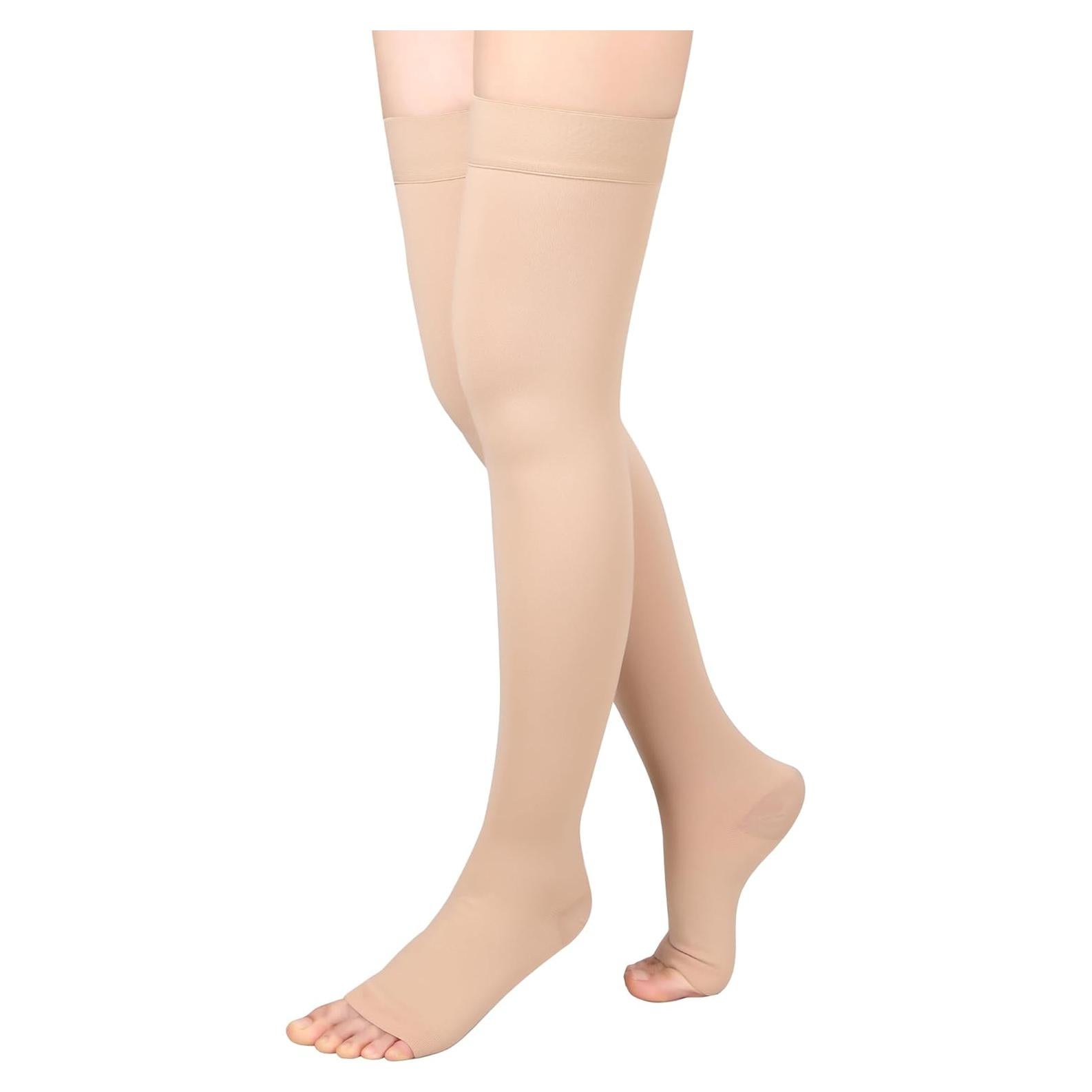 Medias de Compresión hasta el Muslo JYUOZI 20-30 mmHg 2XL Beige
