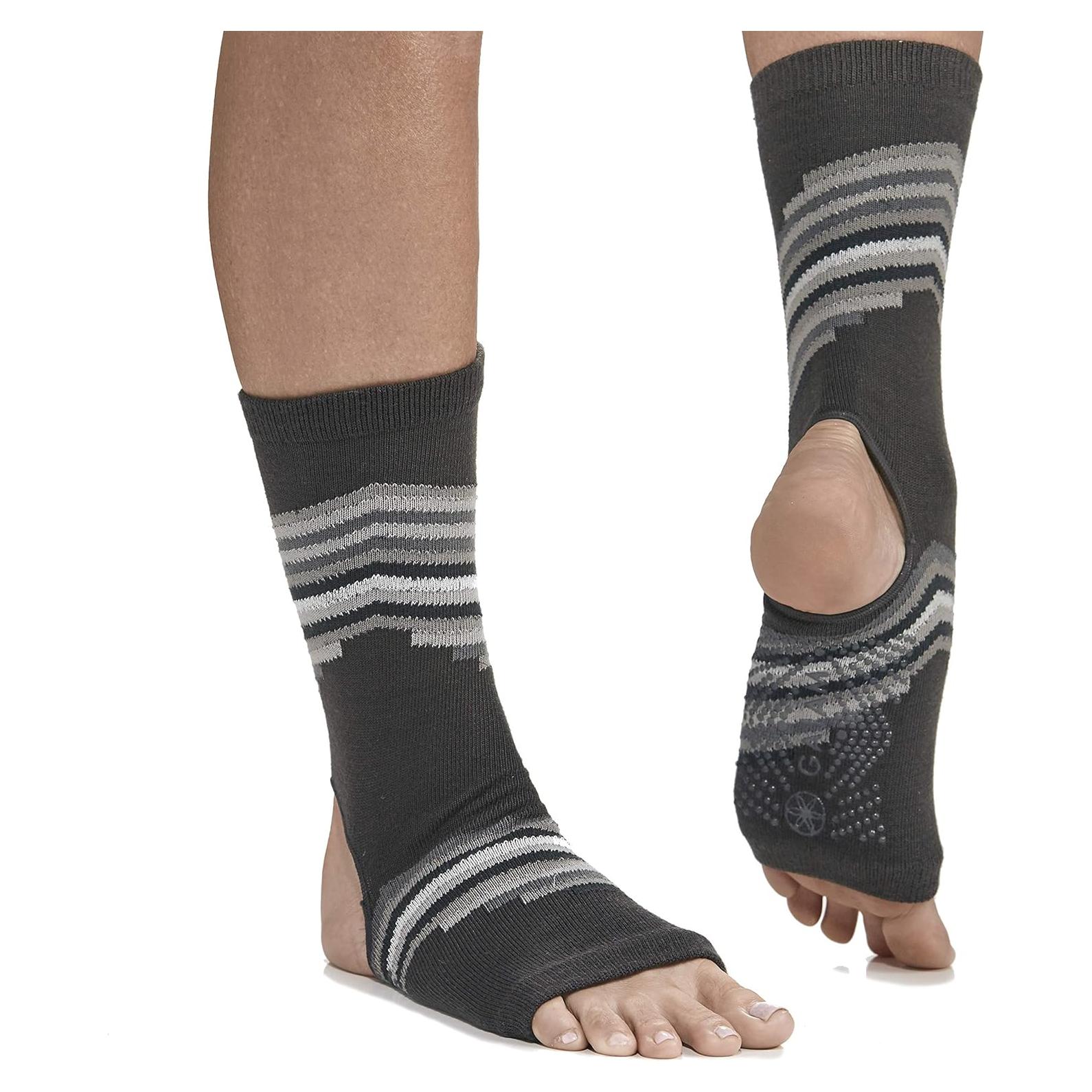 Calcetines de Yoga Tobilleros Gaiam Antideslizantes Gris Humo