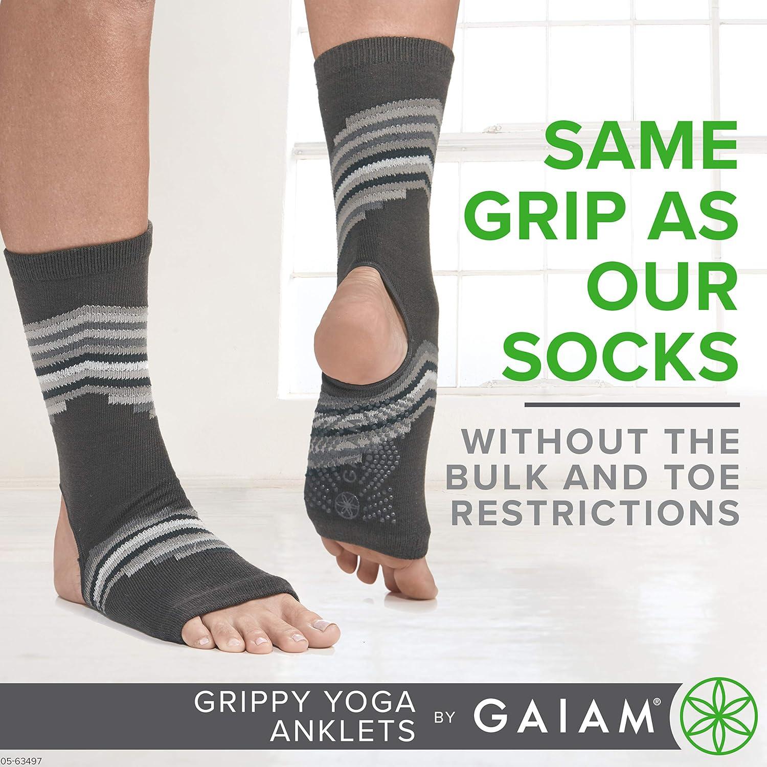 Calcetines de Yoga Tobilleros Gaiam Antideslizantes Gris Humo