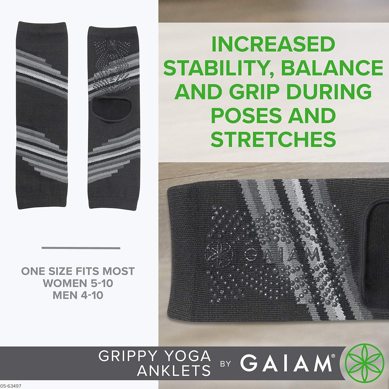 Calcetines de Yoga Tobilleros Gaiam Antideslizantes Gris Humo