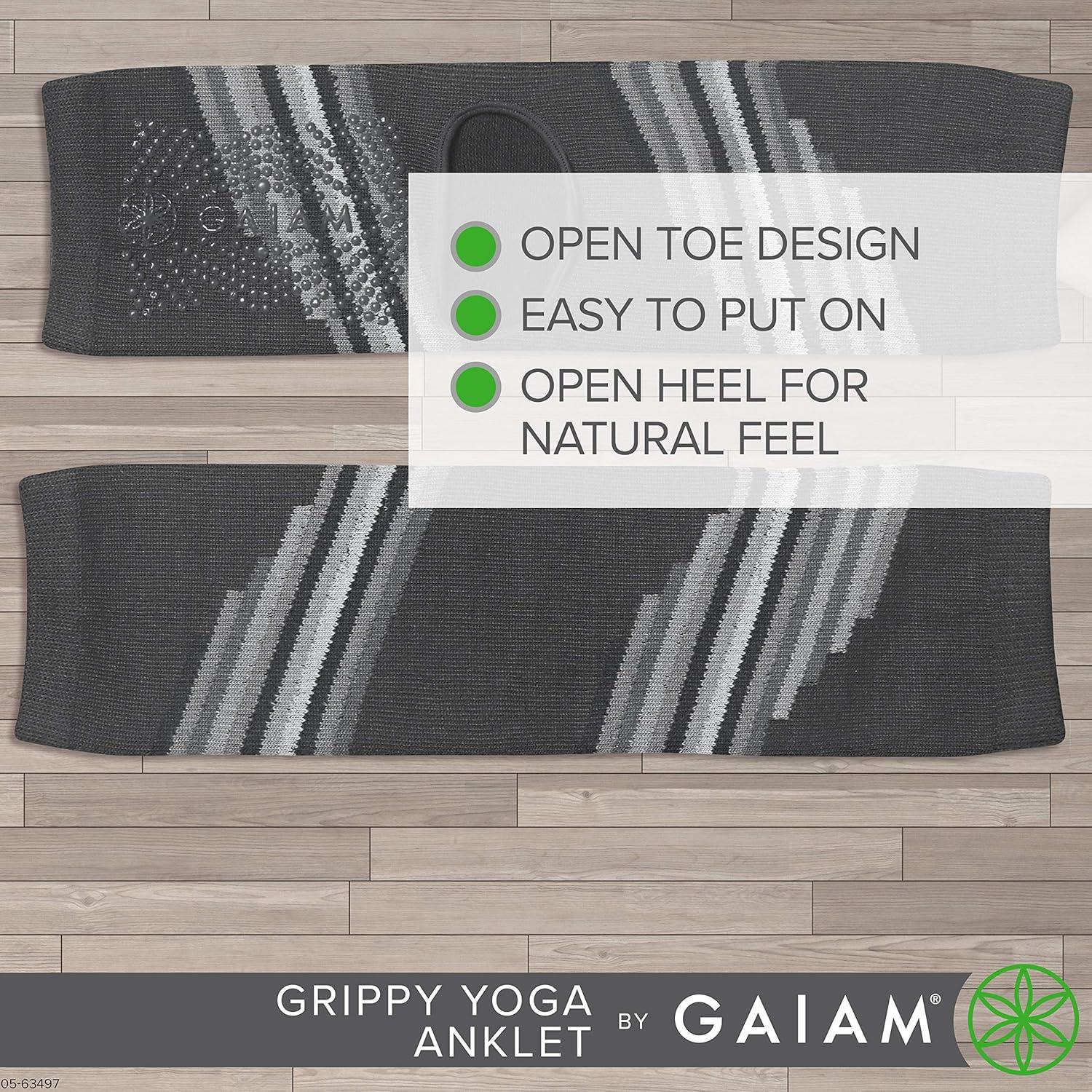 Calcetines de Yoga Tobilleros Gaiam Antideslizantes Gris Humo