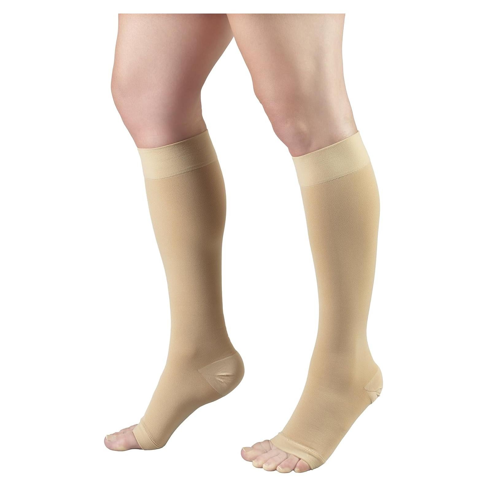 Medias de Compresión Truform 0865 Beige Punta Abierta 20-30 mmHg