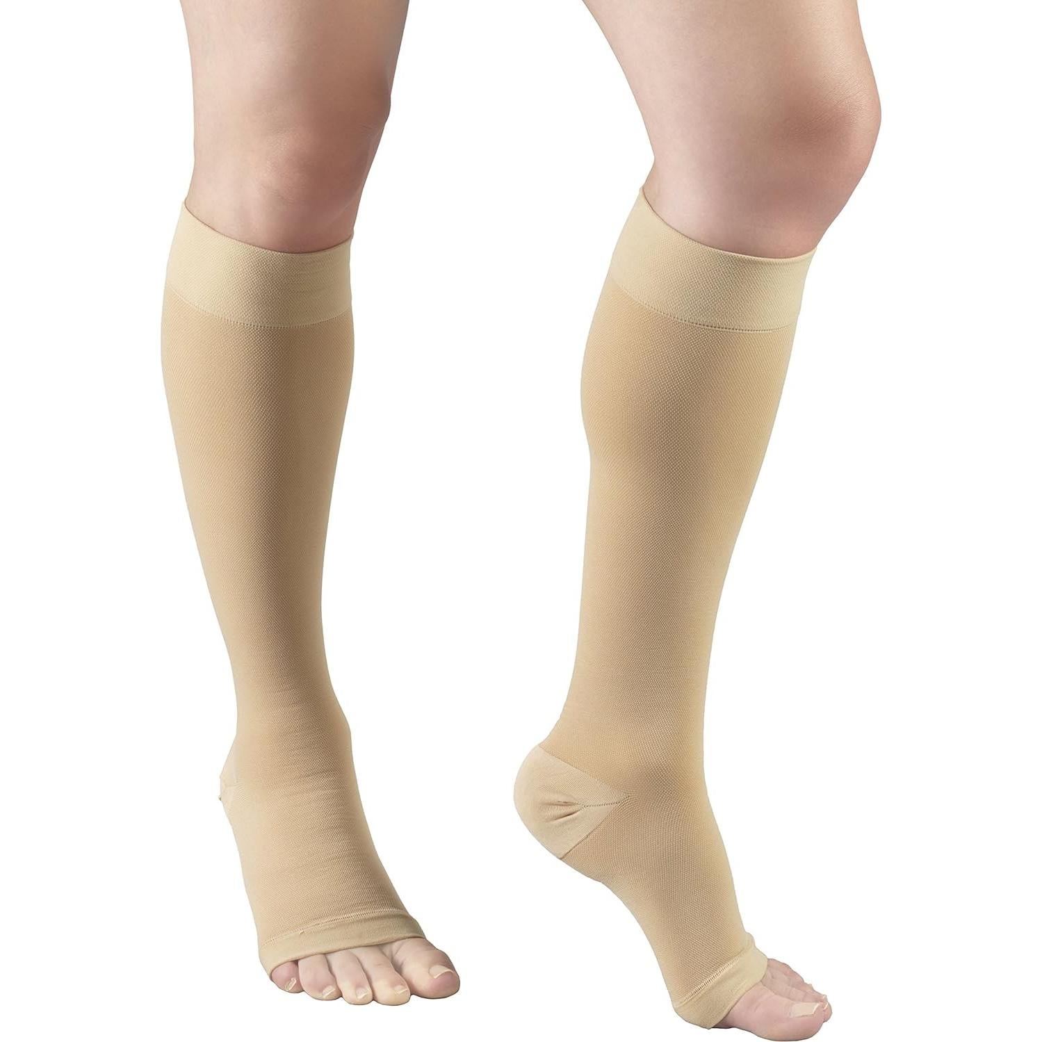 Medias de Compresión Truform 0865 Beige Punta Abierta 20-30 mmHg