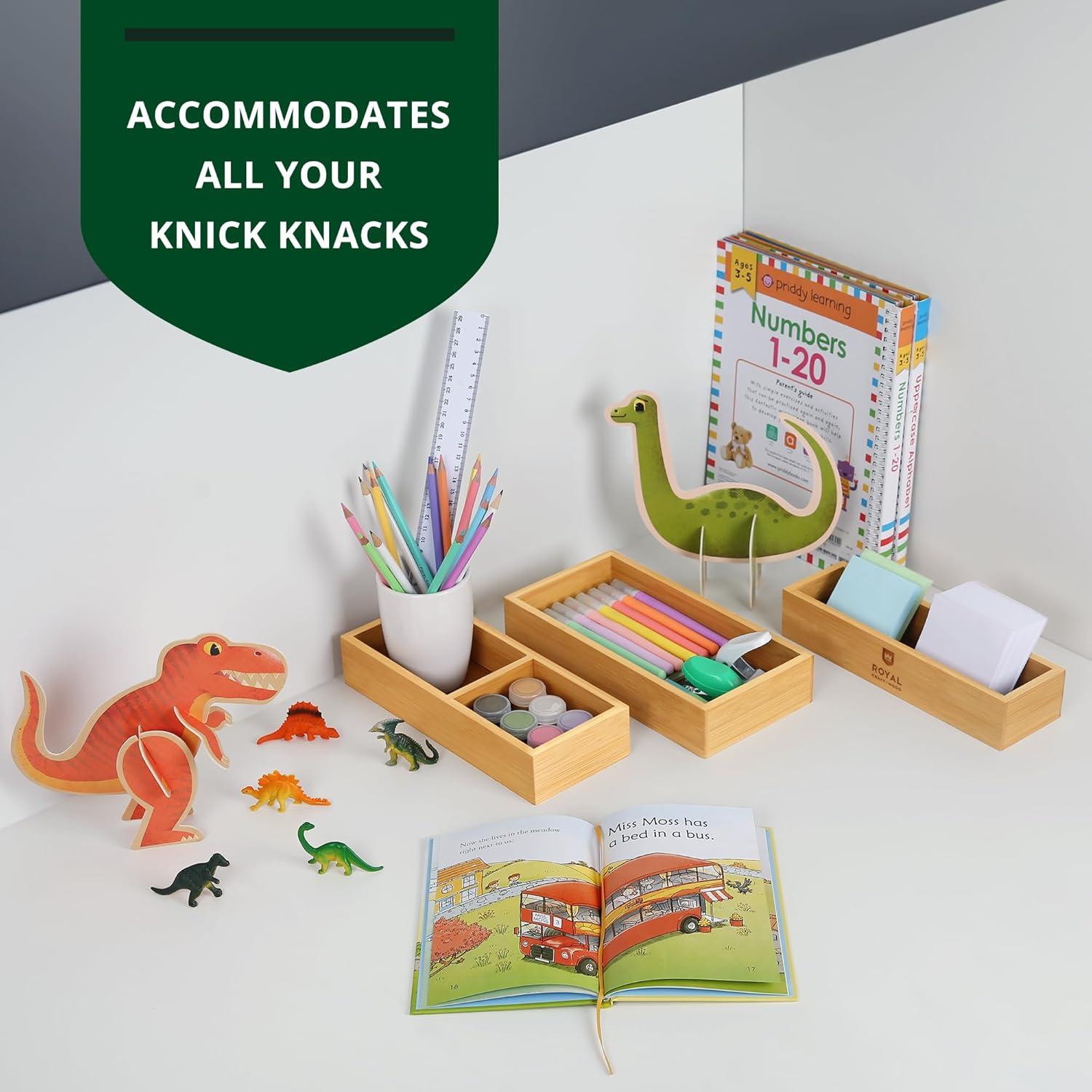 Organizador de Cajones de Bambú Royal Craft Wood - 3 Cajas