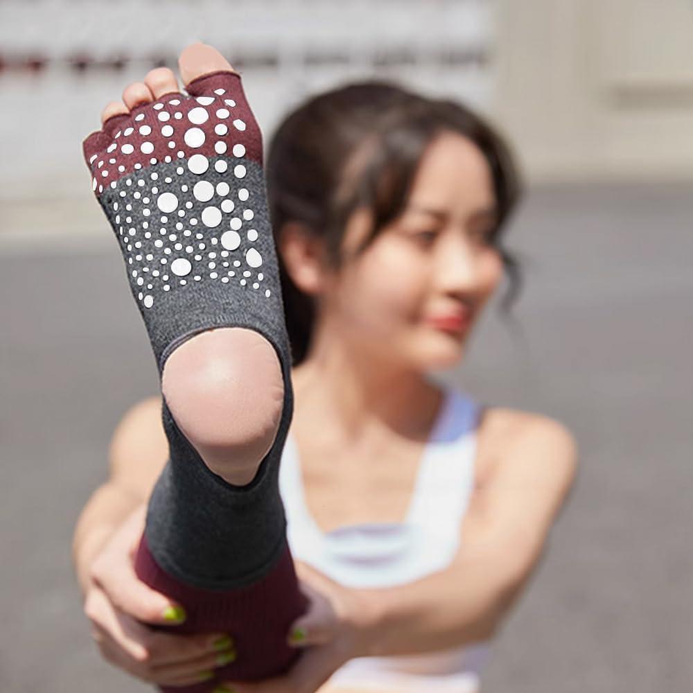 Calcetines de Pilates Antideslizantes Warmvin para Mujeres - 2 Pares