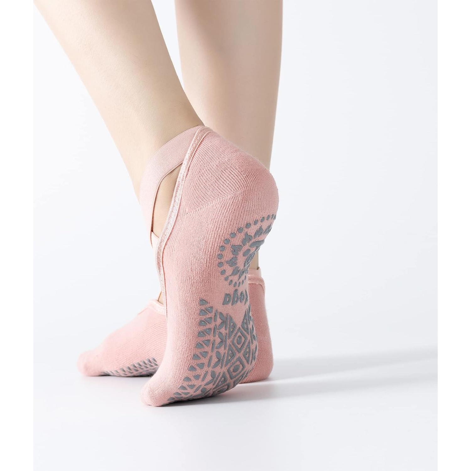 Calcetines Antideslizantes para Yoga y Pilates Mujeres Rosa