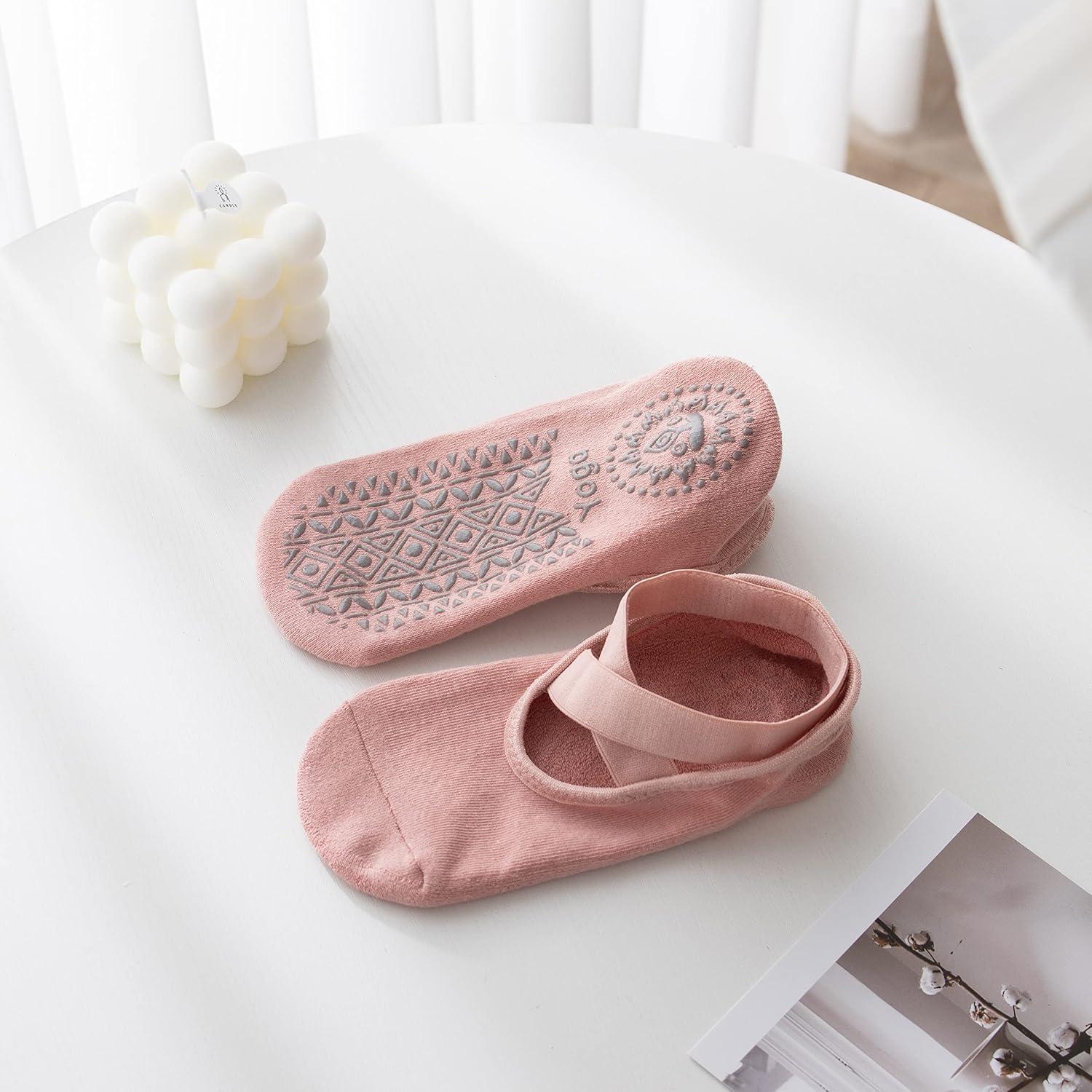 Calcetines Antideslizantes para Yoga y Pilates Mujeres Rosa