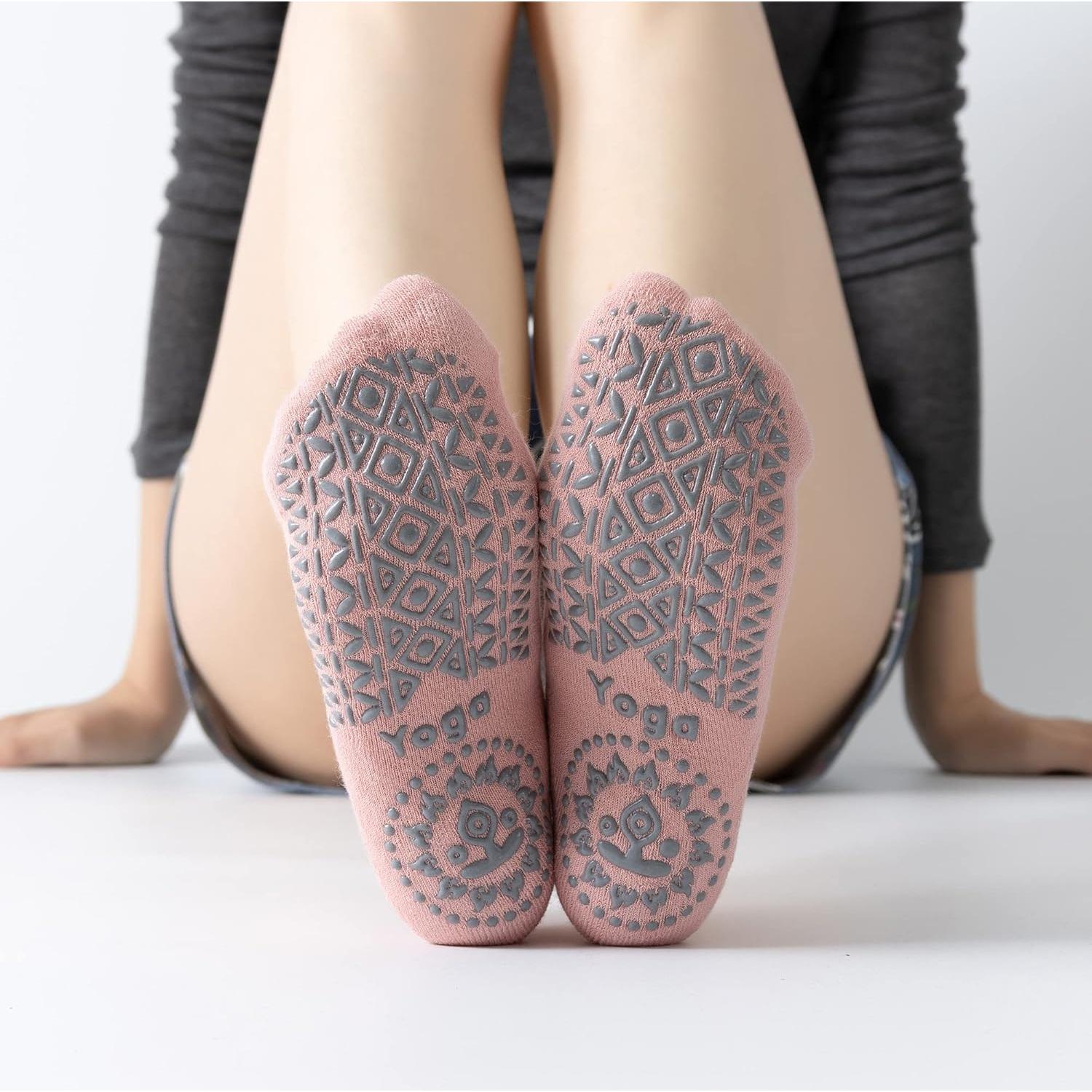 Calcetines Antideslizantes para Yoga y Pilates Mujeres Rosa