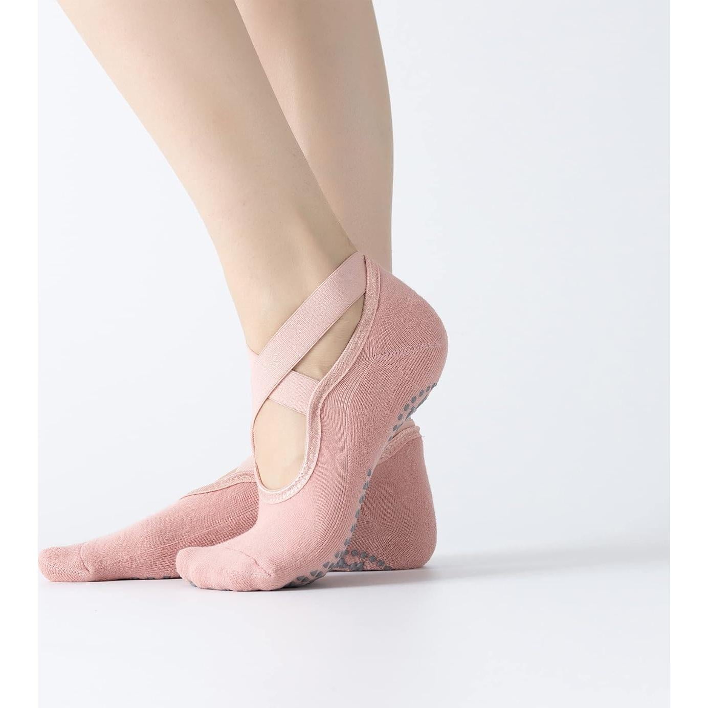 Calcetines Antideslizantes para Yoga y Pilates Mujeres Rosa