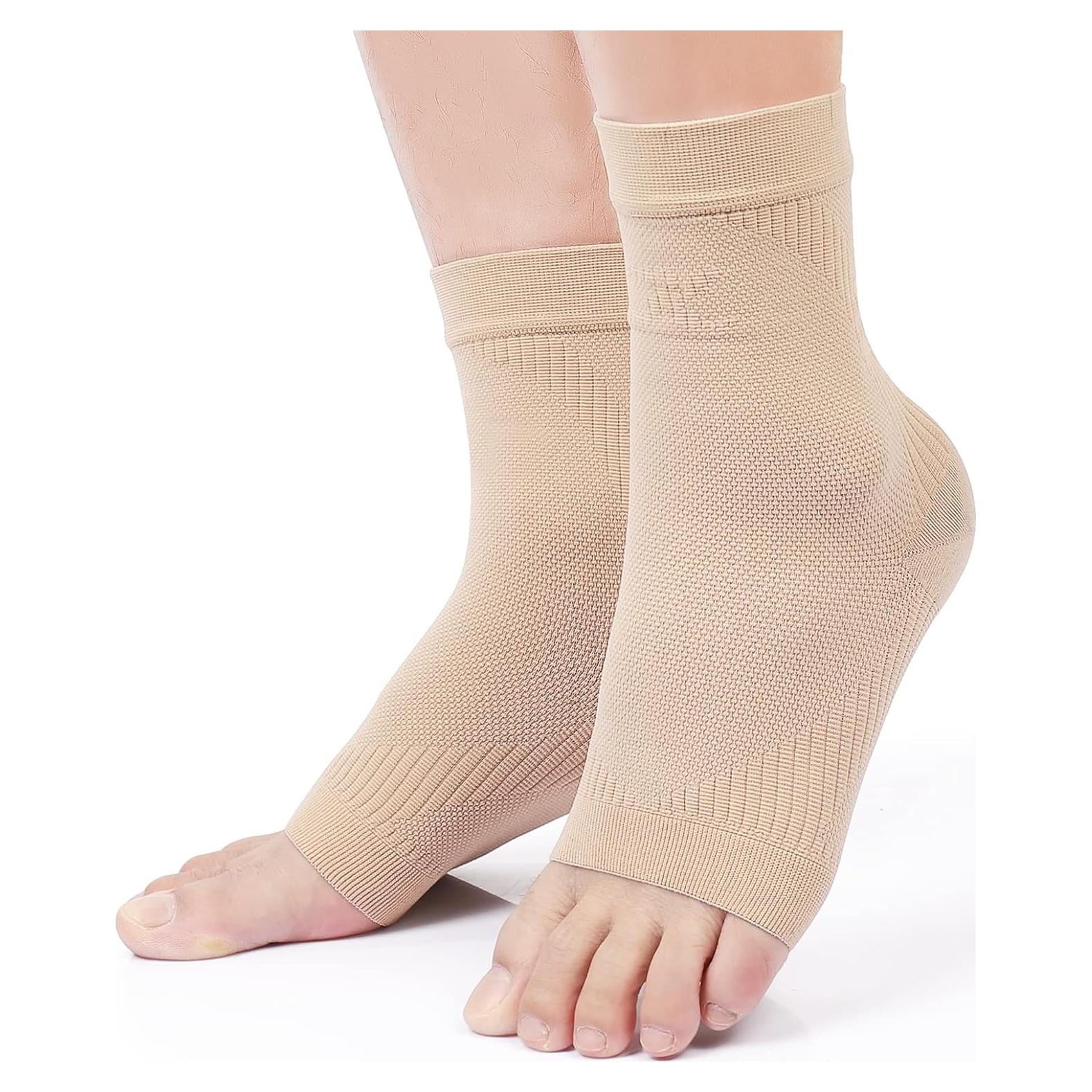 Manguito de Compresión para Tobillo KEKING - 20-30mmHg Beige