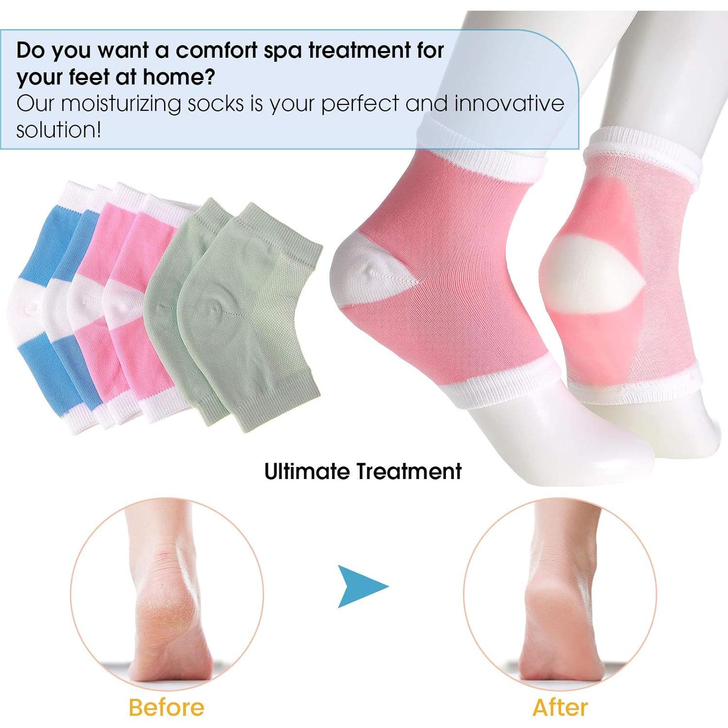 Calcetines Hidratantes de Gel JaGely 7 Pares Reutilizables