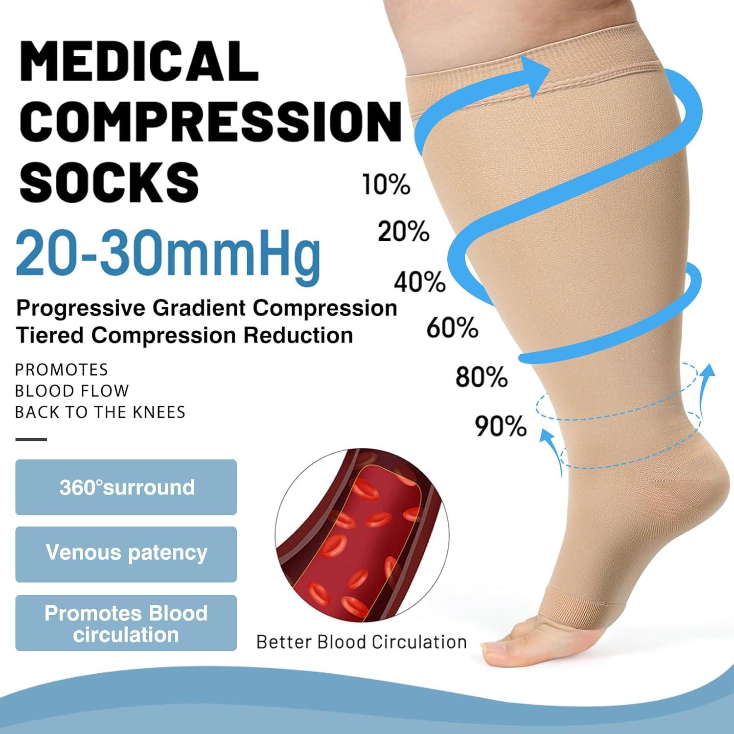 Calcetines de Compresión AKSO MEDICOS 20-30 mmHg Talla 4XL Beige