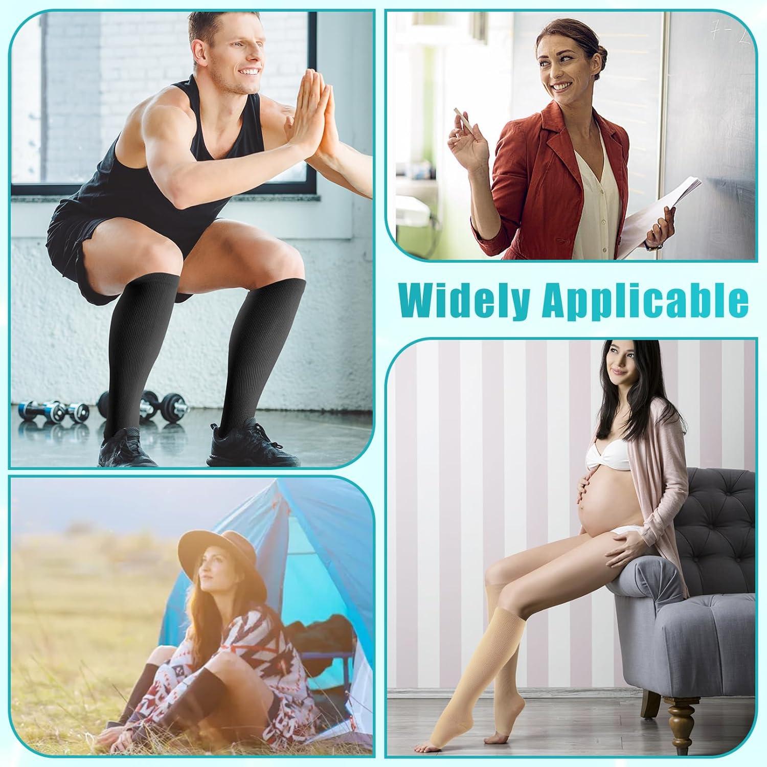 4 Pares de Medias de Compresión CACASO Punta Abierta 15-20 mmHg