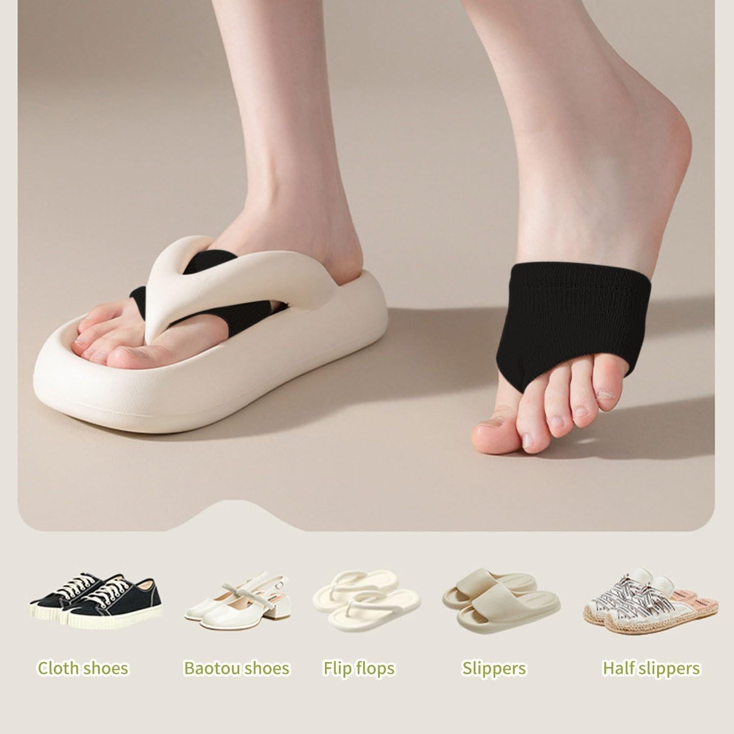 3 Pares Calcetines Peep Toe SooGree para Mujeres - Negros