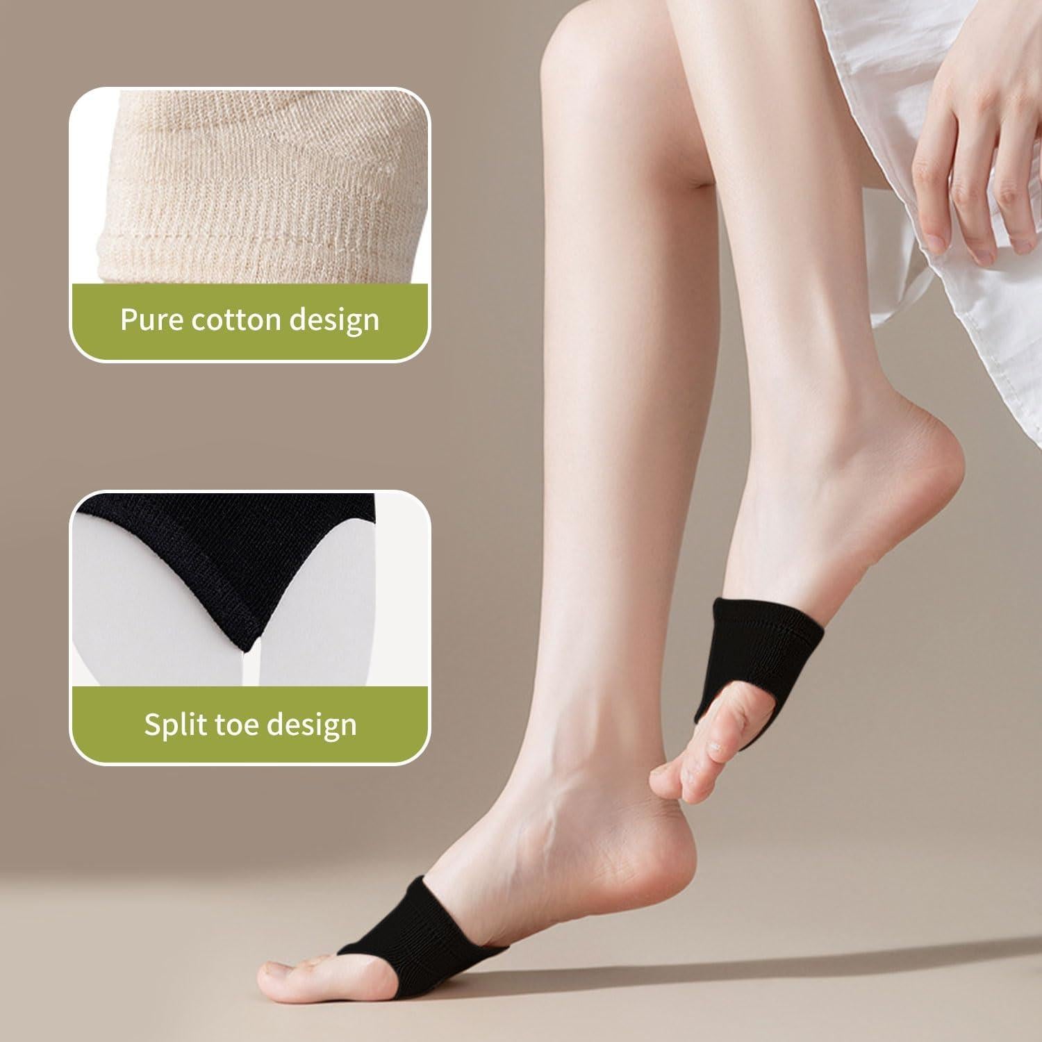 3 Pares Calcetines Peep Toe SooGree para Mujeres - Negros