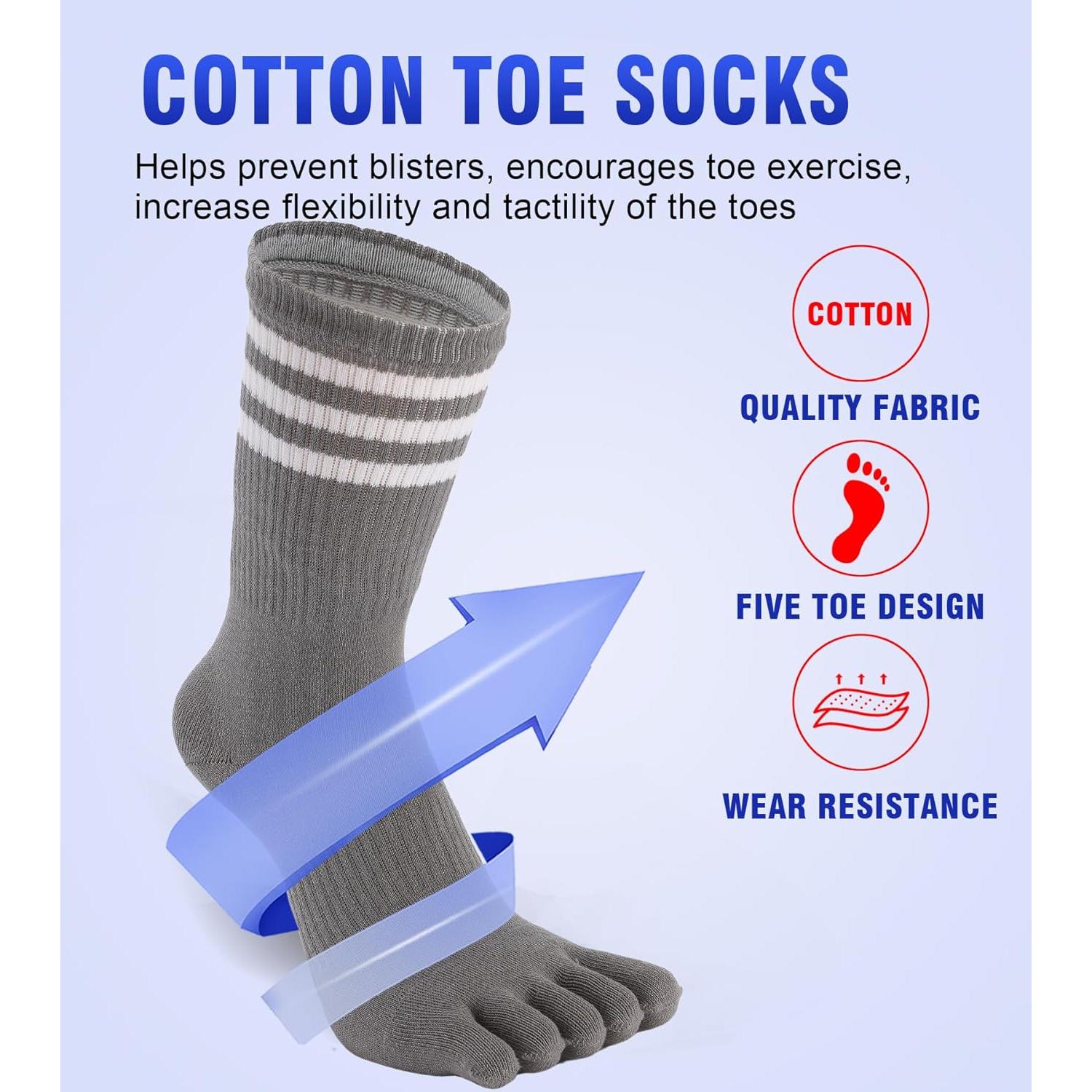 Calcetines de Dedo para Mujeres Fasot - 6 Paquetes Transpirables