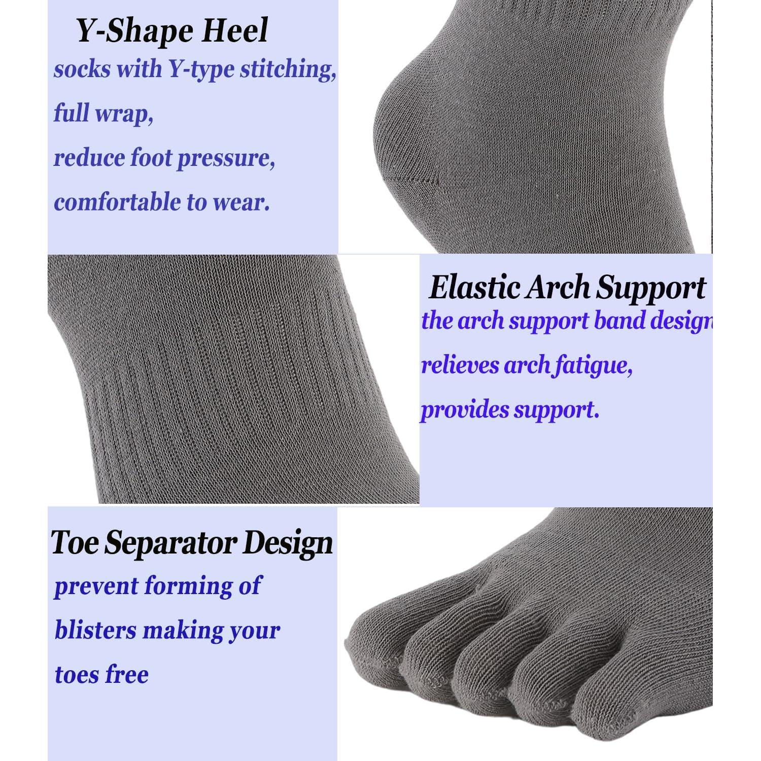 Calcetines de Dedo para Mujeres Fasot - 6 Paquetes Transpirables