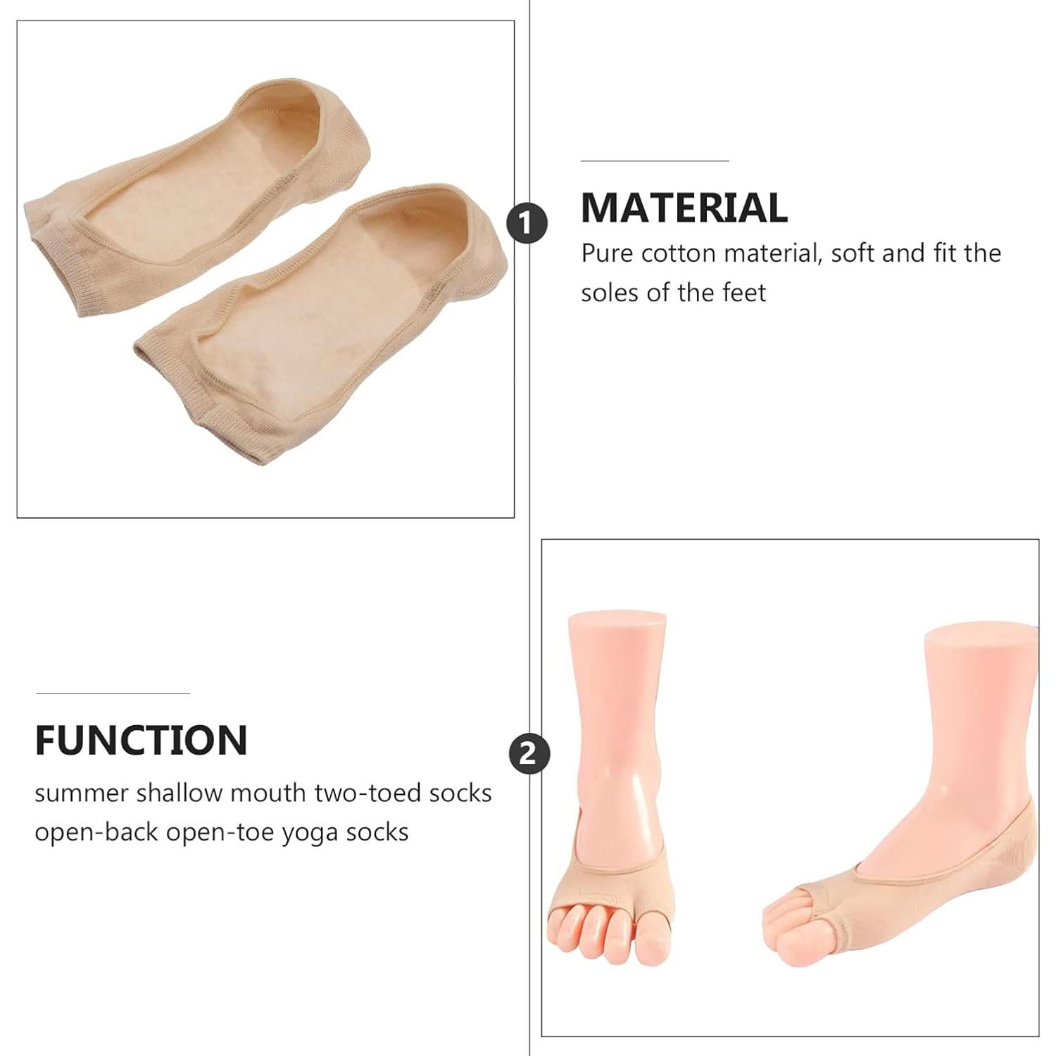 Calcetines de Yoga Antideslizantes para Mujer - Algodón Negro