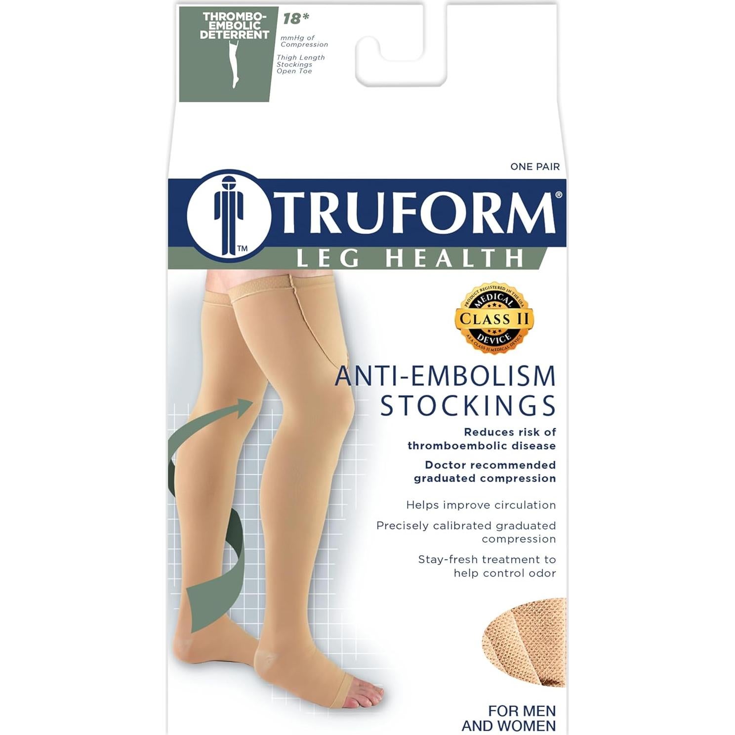 Medias Antiembolia Truform 0810, Compresión 18 mmHg, Unisex, Grande