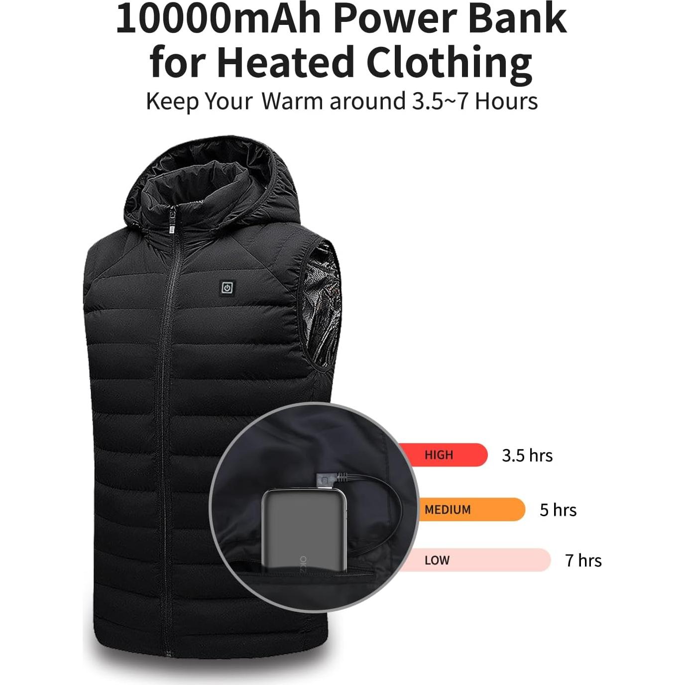 Banco de Energía 10000mAh OKZU para Ropa Calefactable