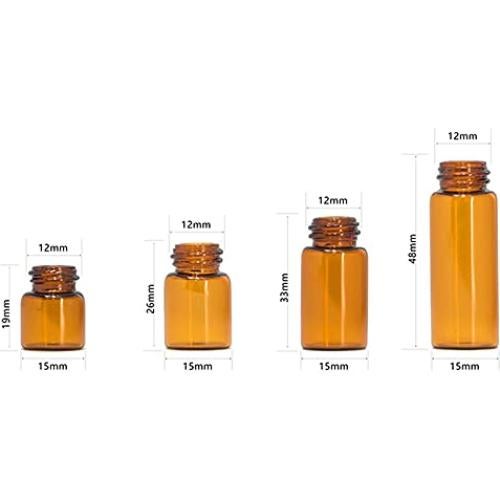 Set de 50 Botellas de Vidrio Ámbar 3ml con Tapa y Pipetas